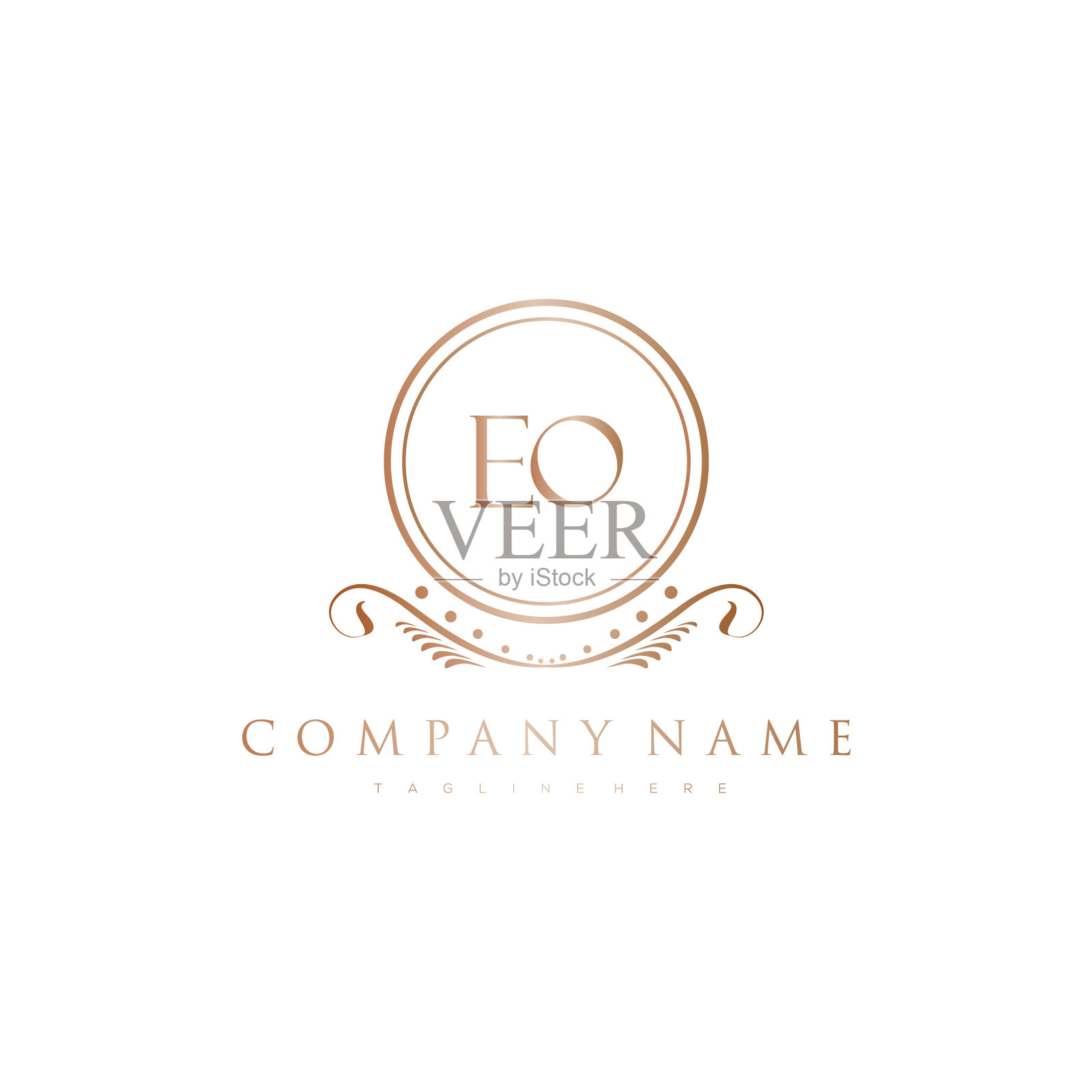 Eo字母首字母与皇家豪华标志模板插画图片素材