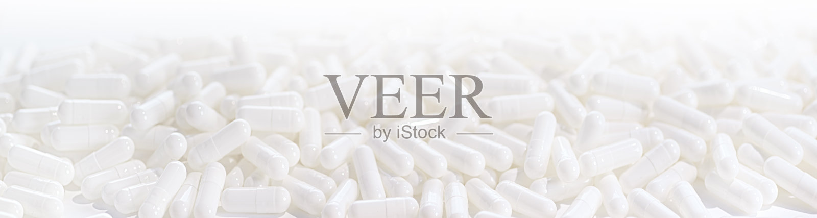 长全景背景与白色医疗胶囊照片摄影图片