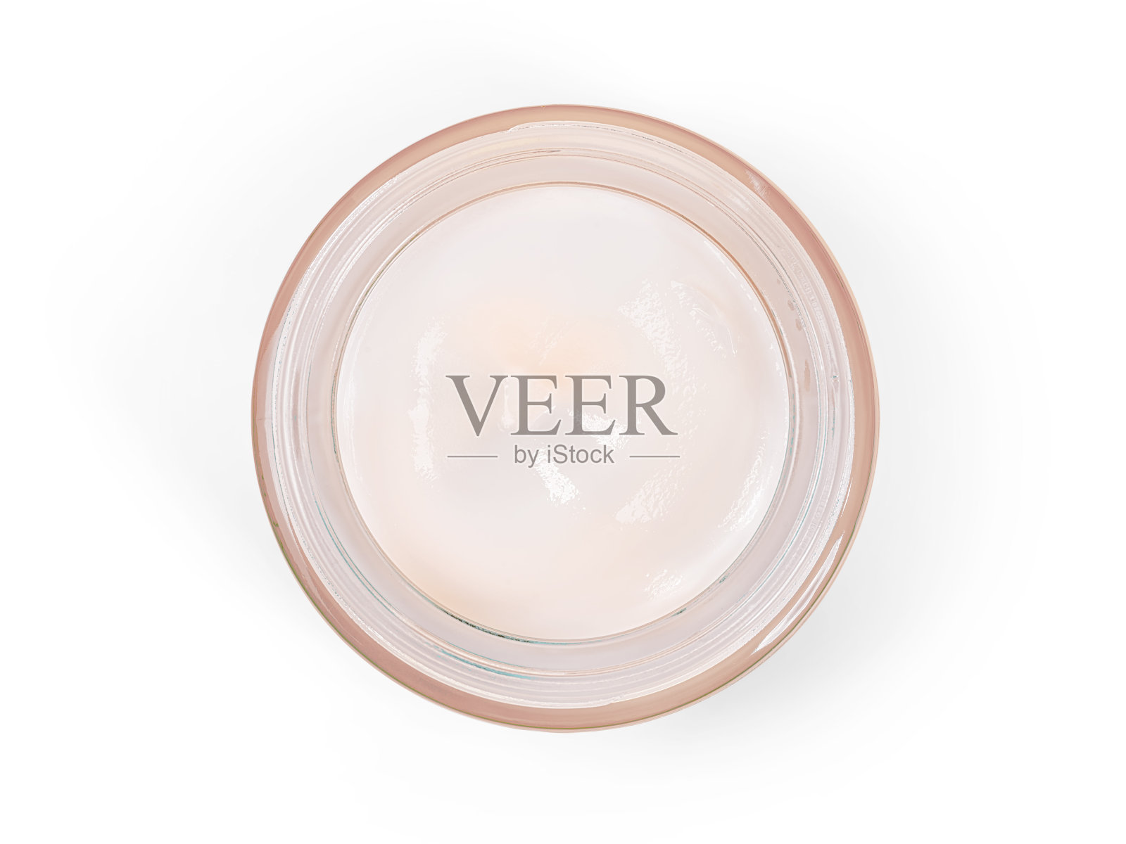 白色润肤霜在一个玻璃罐中与剪切路径隔离照片摄影图片