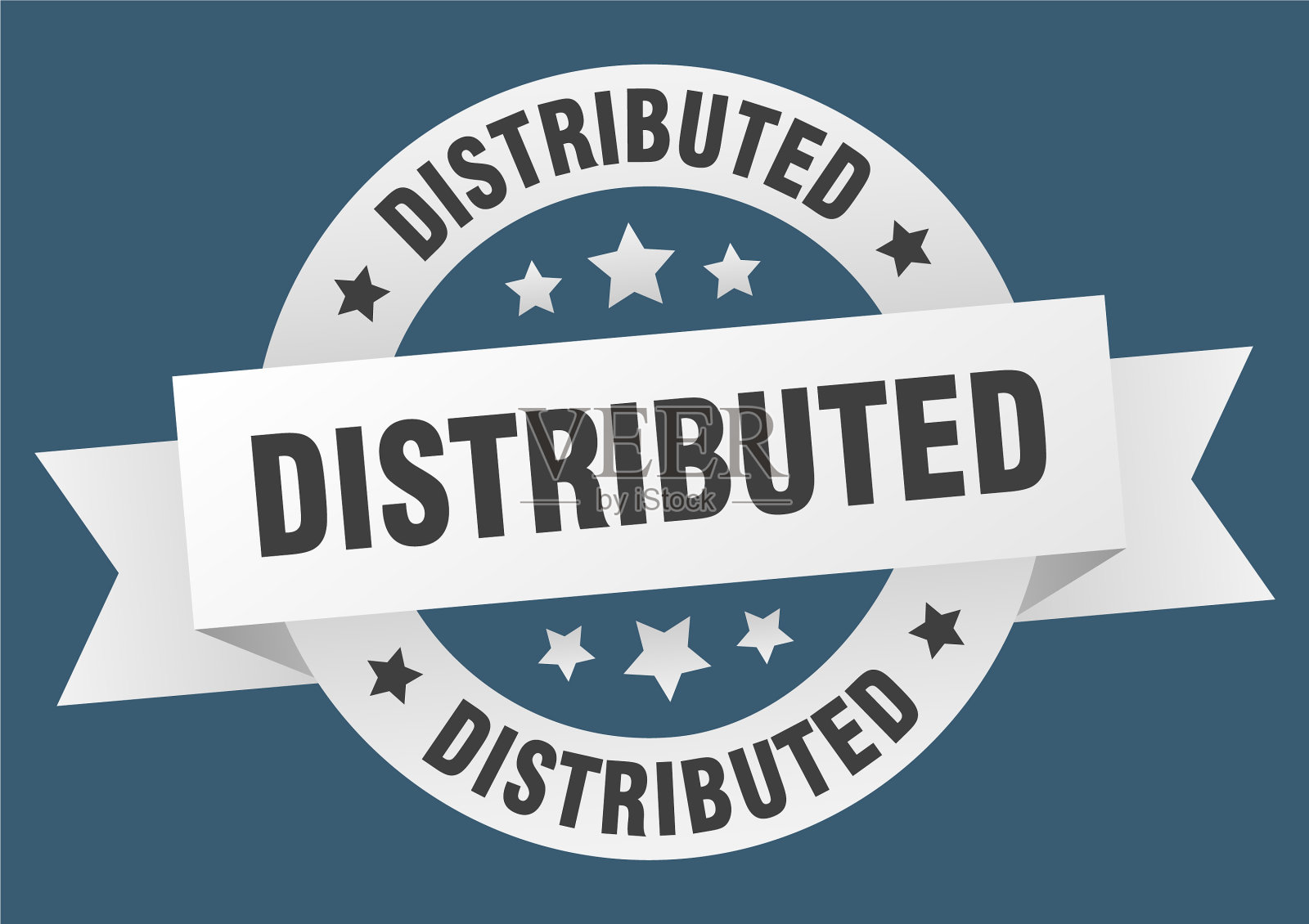 分布圆形丝带隔离标签插画图片素材