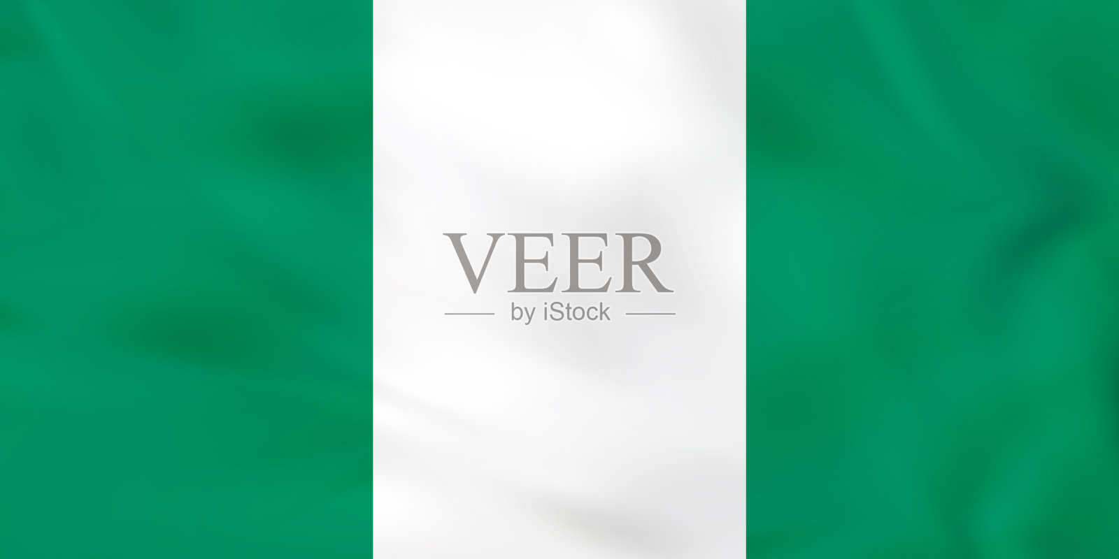 尼日利亚挥舞着国旗。尼日利亚国旗背景纹理。插画图片素材