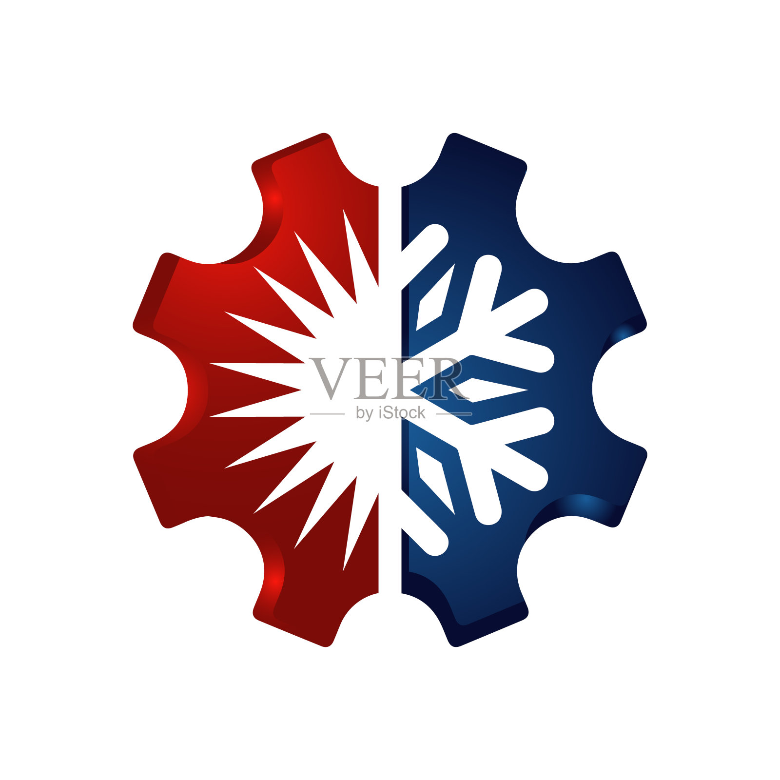 标志火雪暖通商贸公司冷暖标志插画图片素材