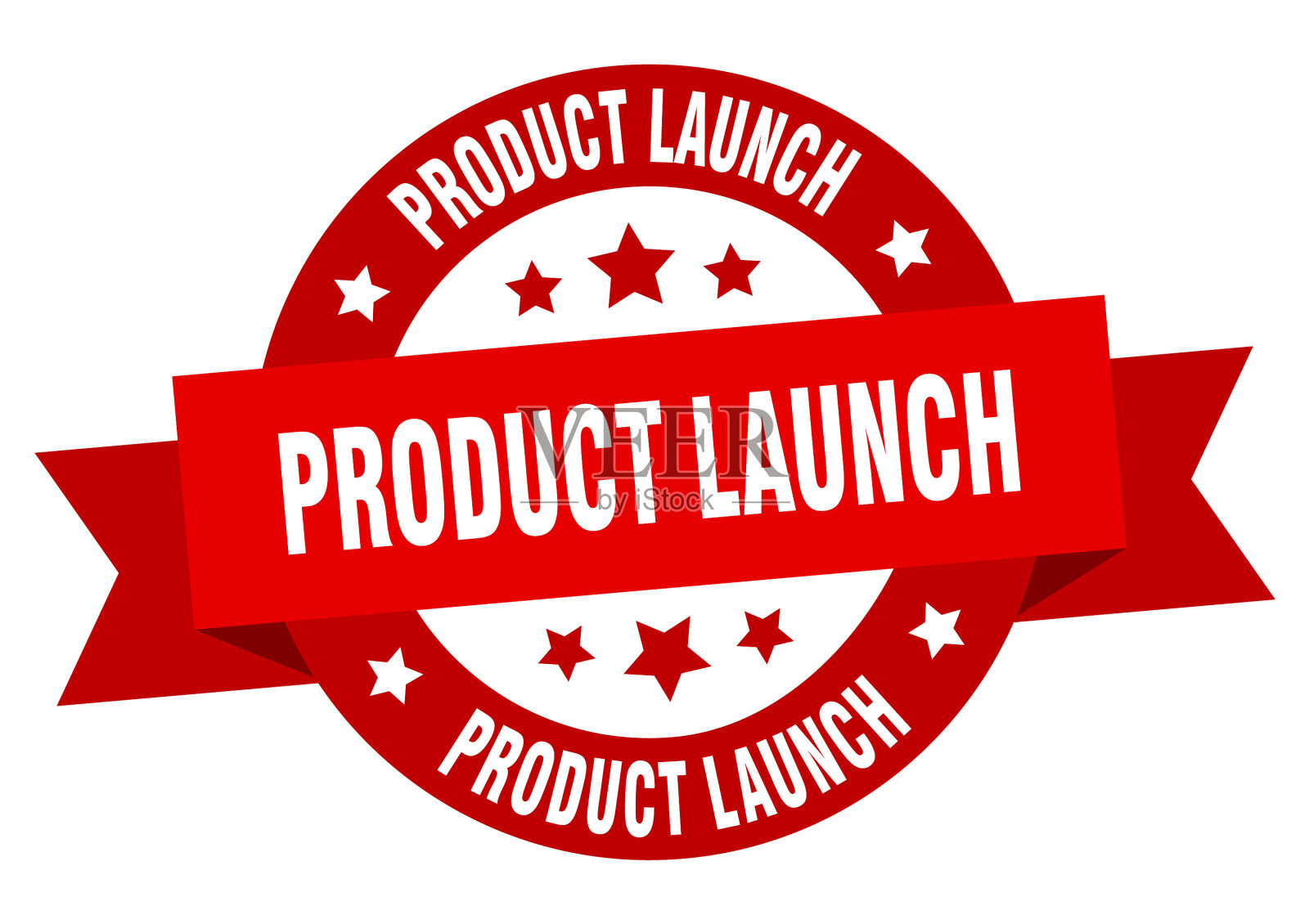 产品推出圆丝带隔离标签设计元素图片