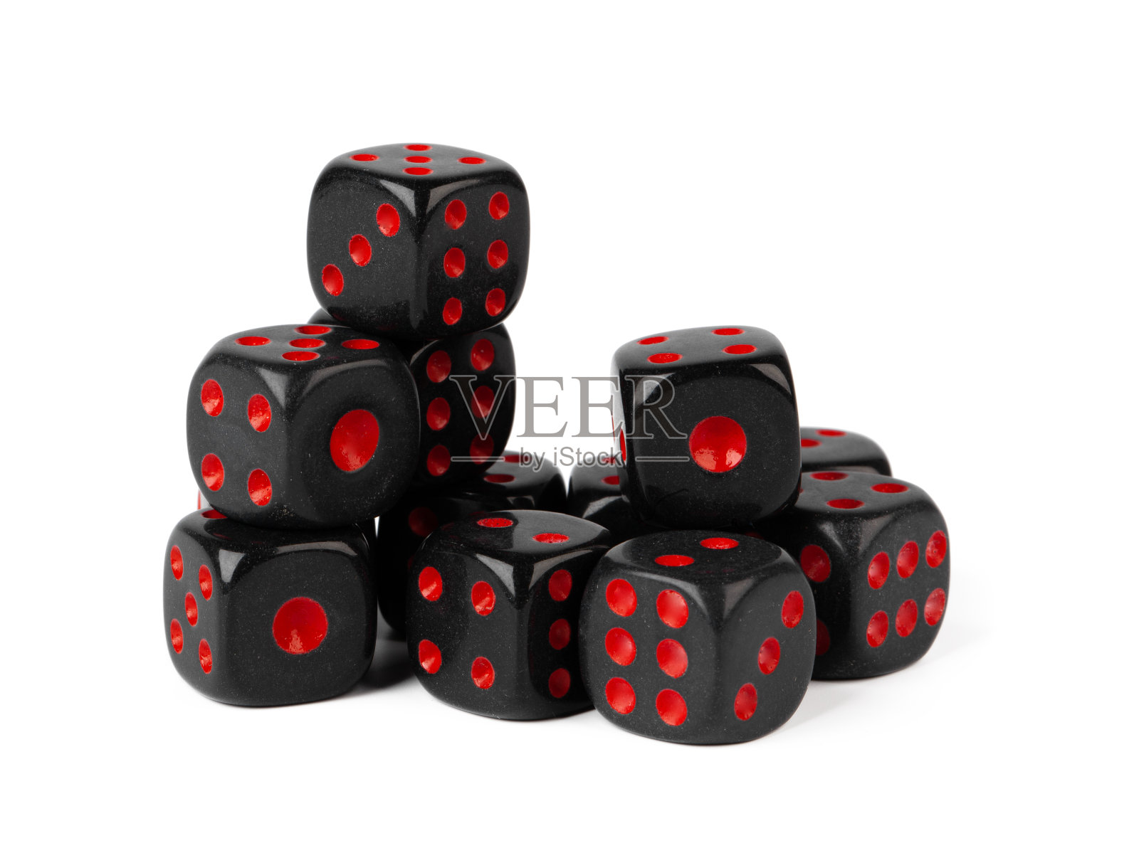 堆叠玩骰子孤立的白色背景照片摄影图片