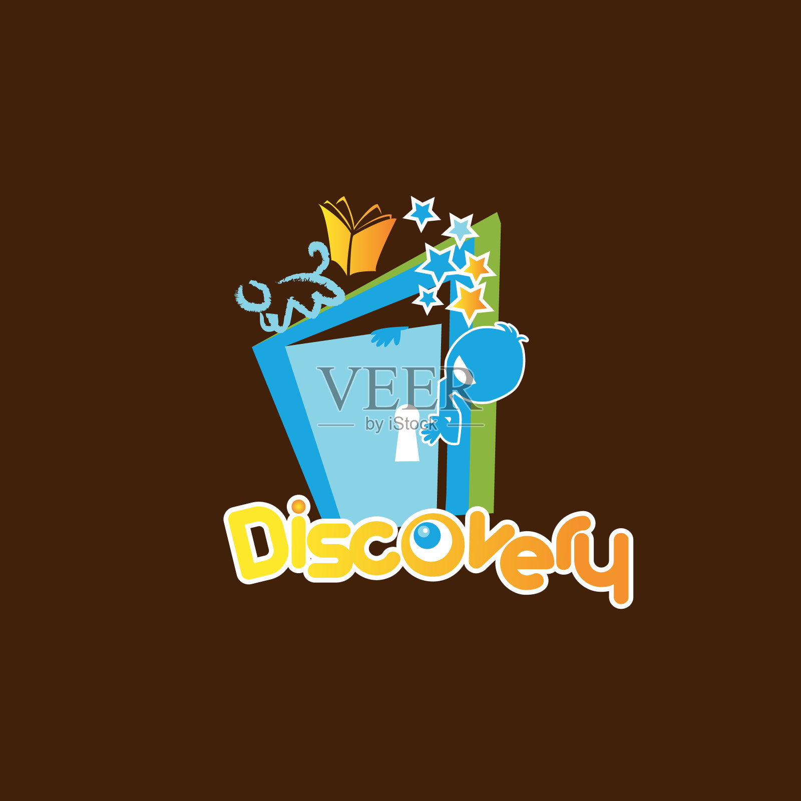 发现字母符号以卡通风格进行元素设计插画图片素材