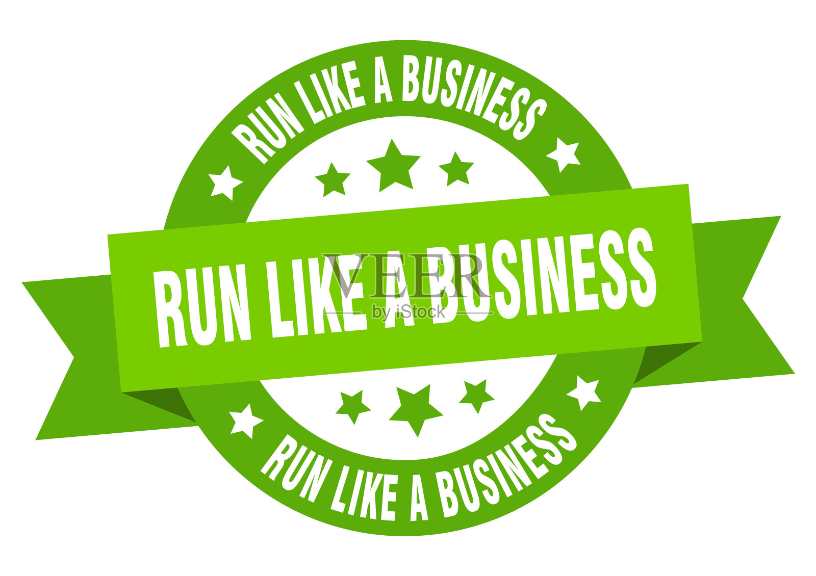 经营起来就像一个绕丝带孤立的标签设计模板素材