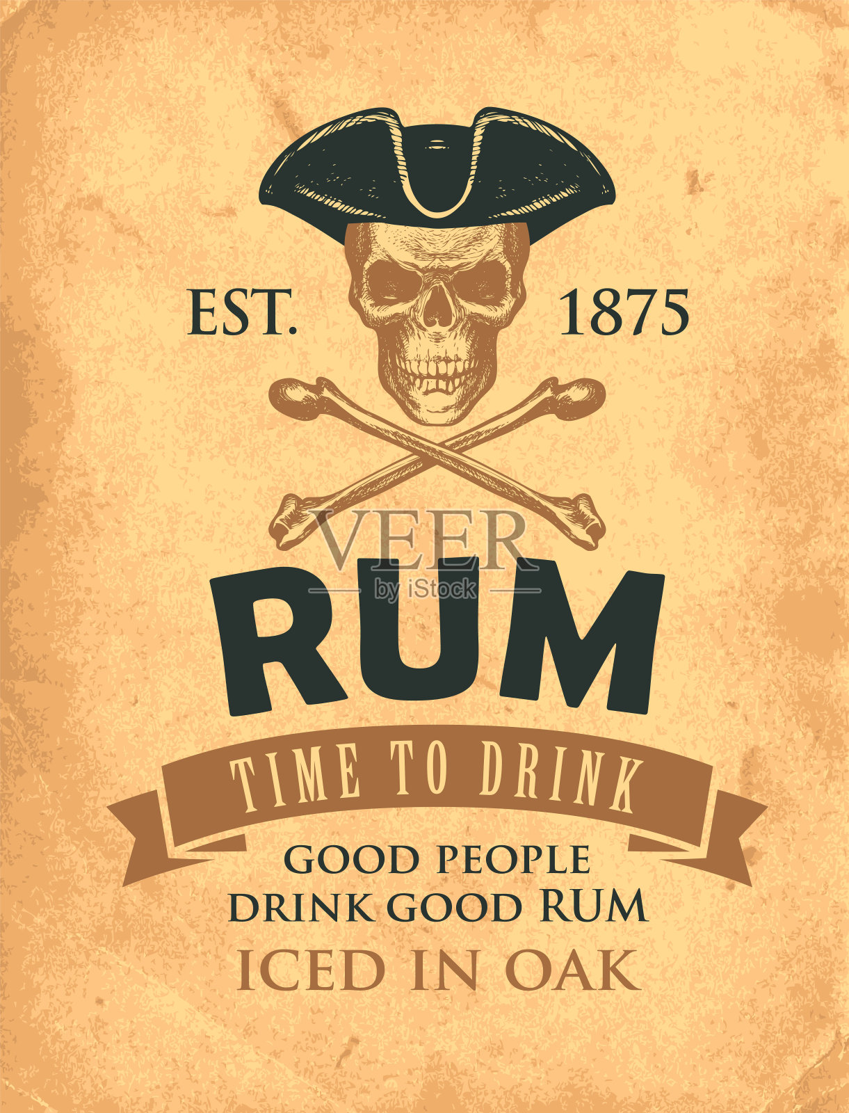 复古矢量横幅上的主题好朗姆酒插画图片素材