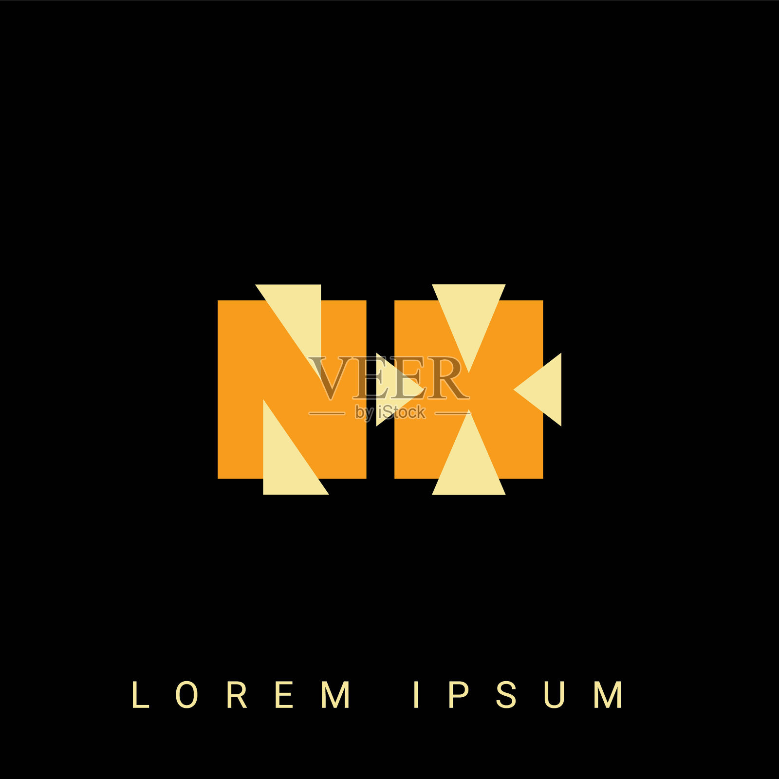 现代创意形状nx xn nx标志的初始插画图片素材