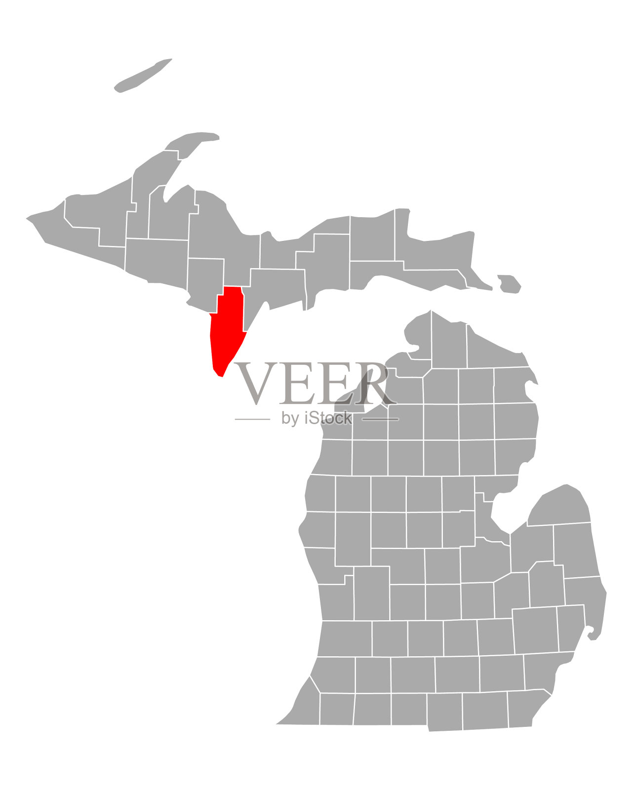 密歇根州的menominee地图插画图片素材