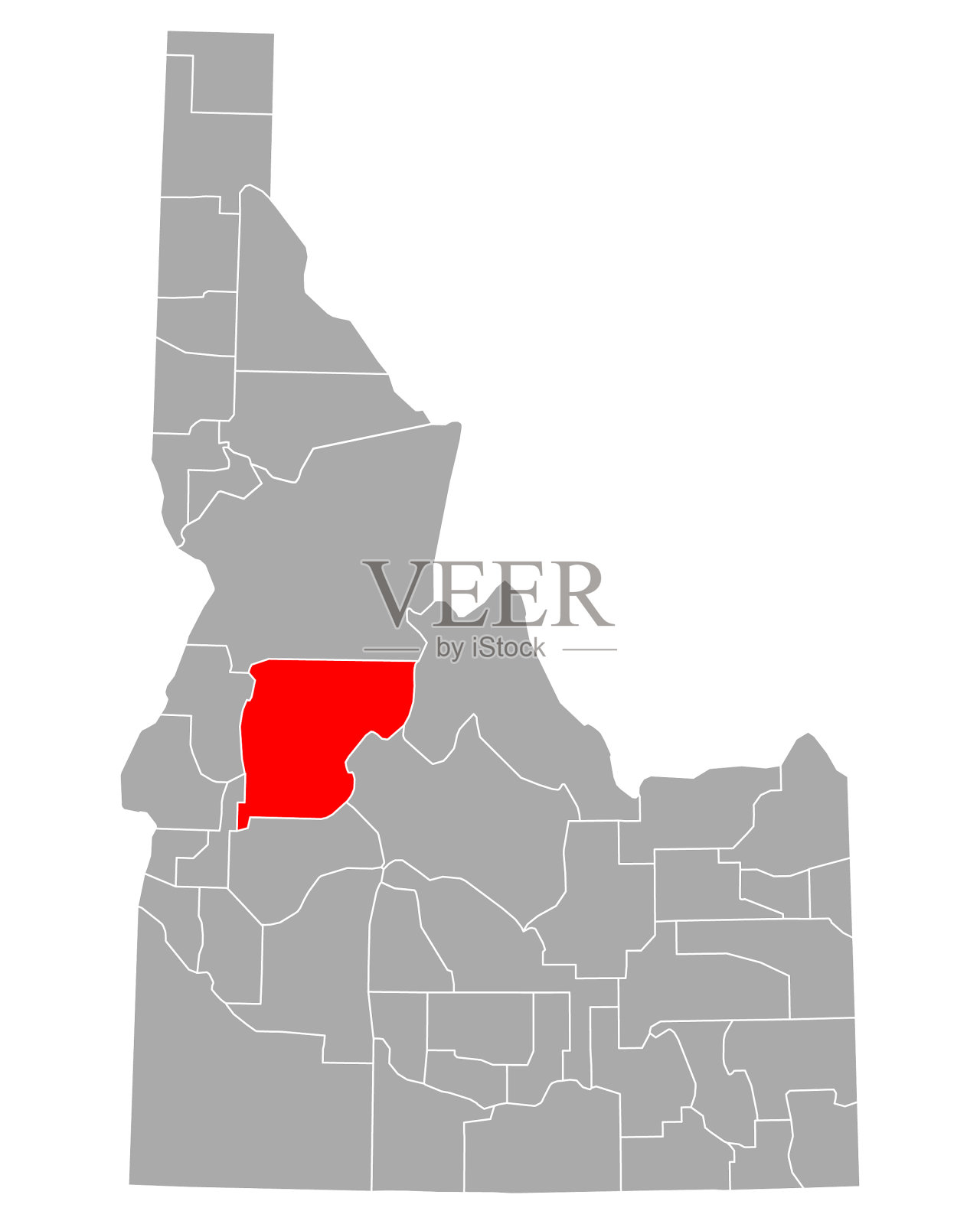 爱达荷州的地图谷插画图片素材