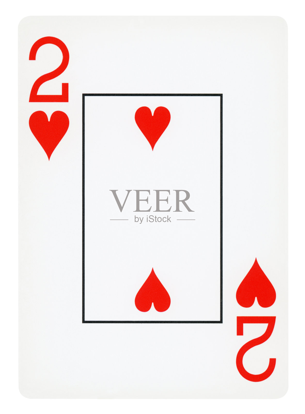 红心两张牌-孤立照片摄影图片