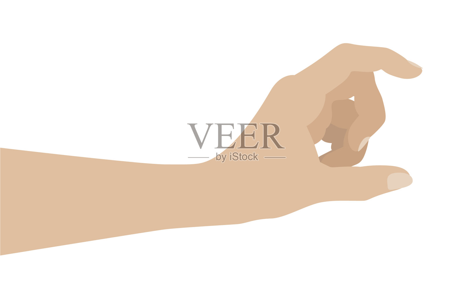 女人的手放在白色的背景上插画图片素材