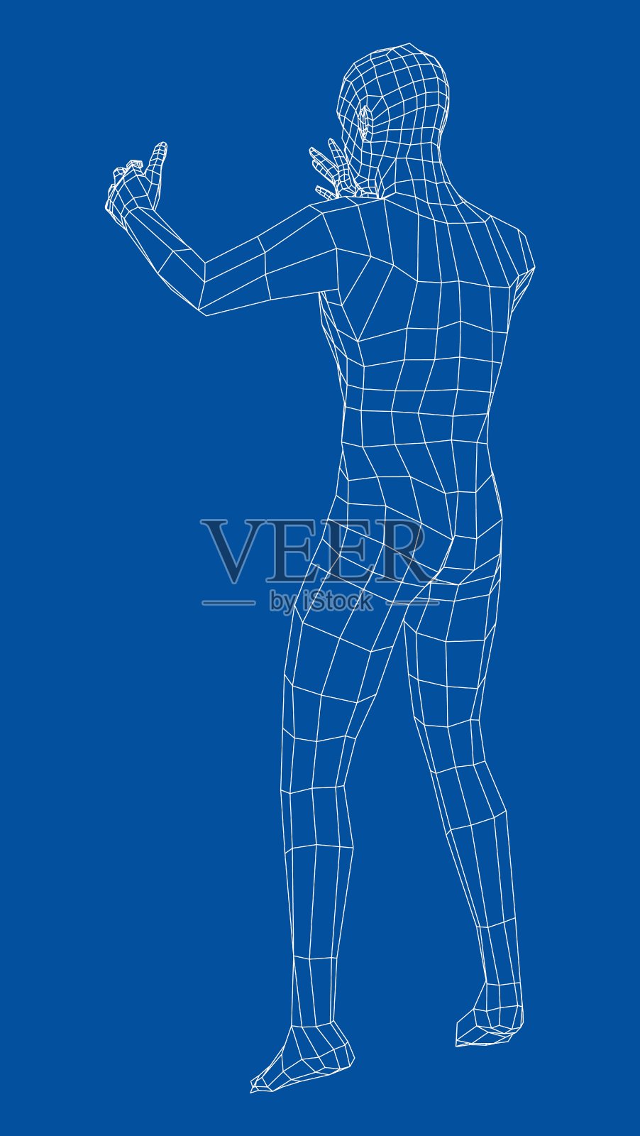 线框跳的人。向量插画图片素材