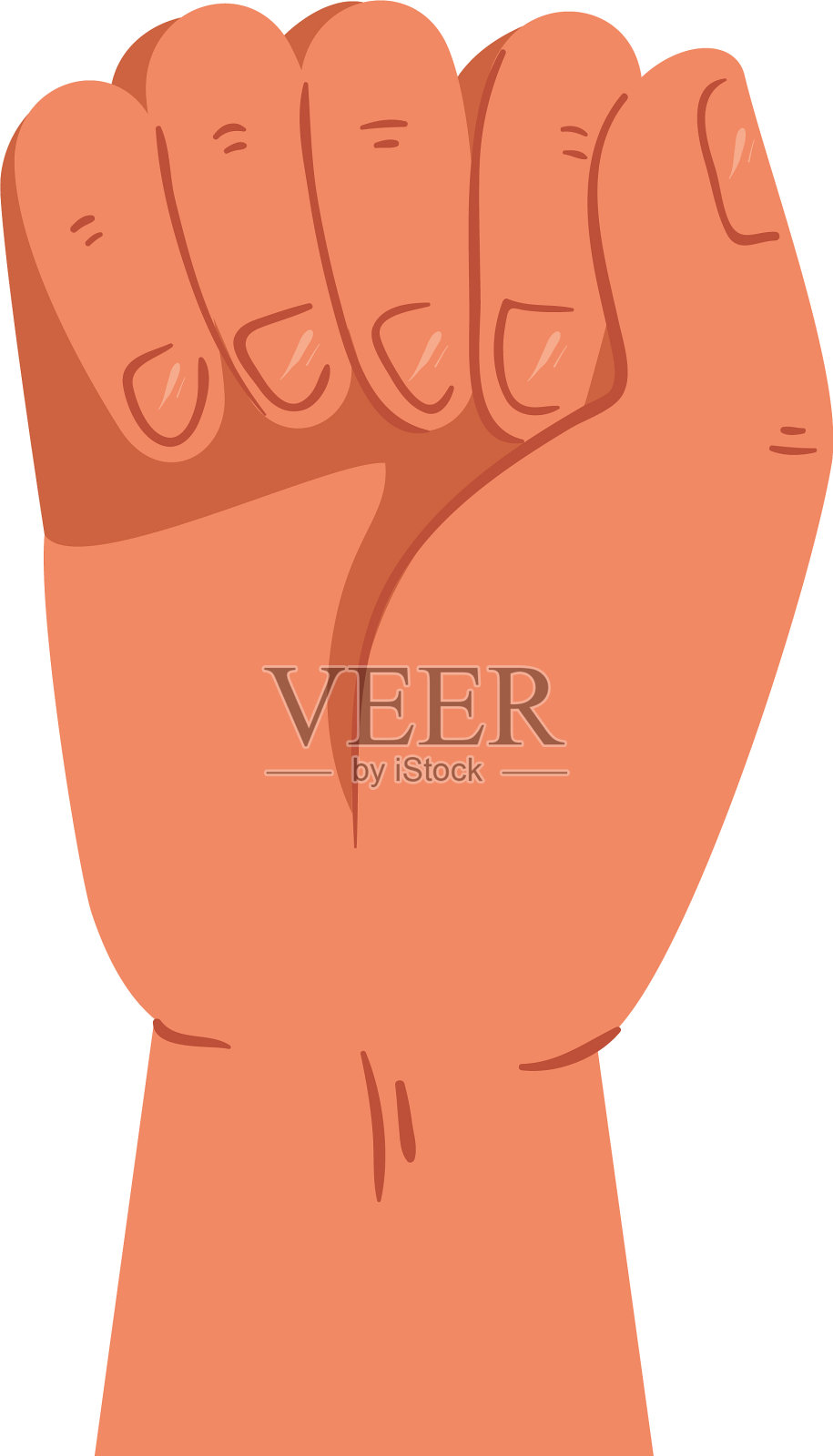 手人类的拳头在白色的背景设计元素图片