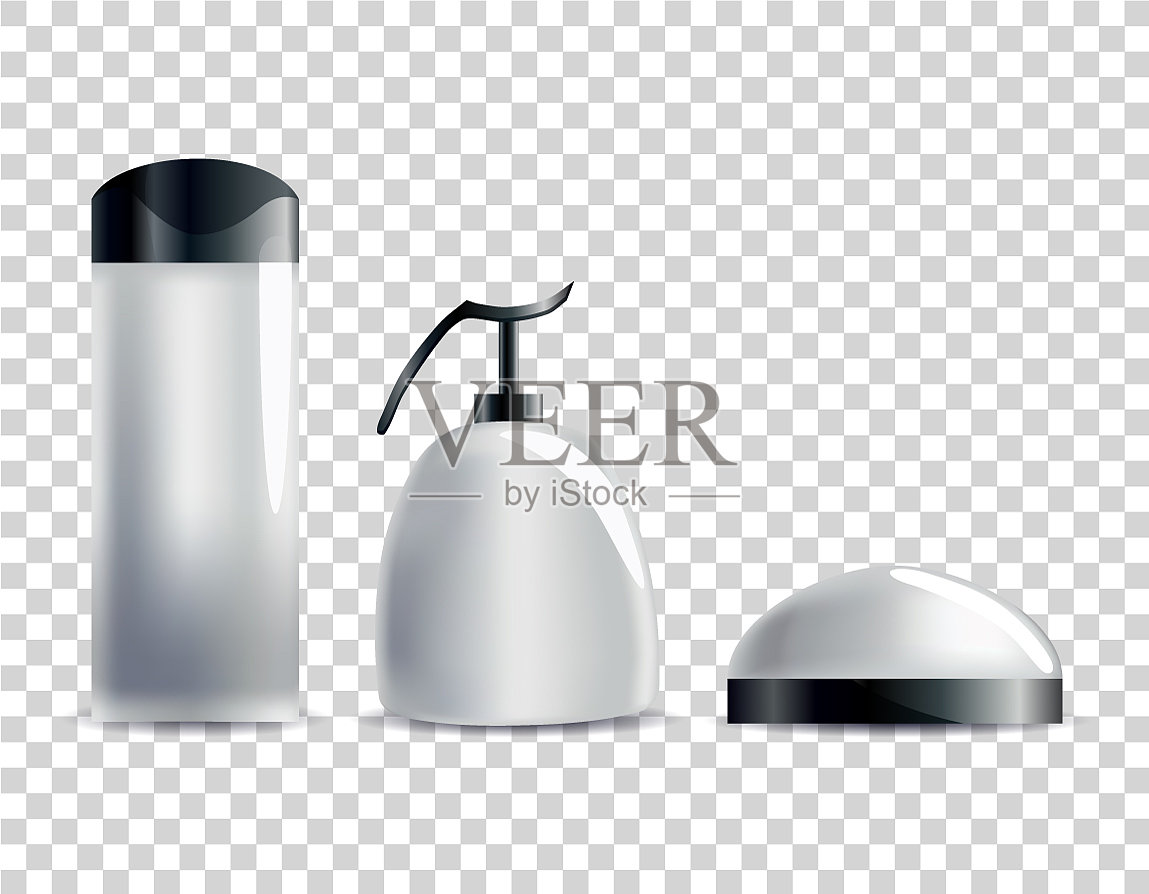 逼真的空白化妆管集无品牌图标素材