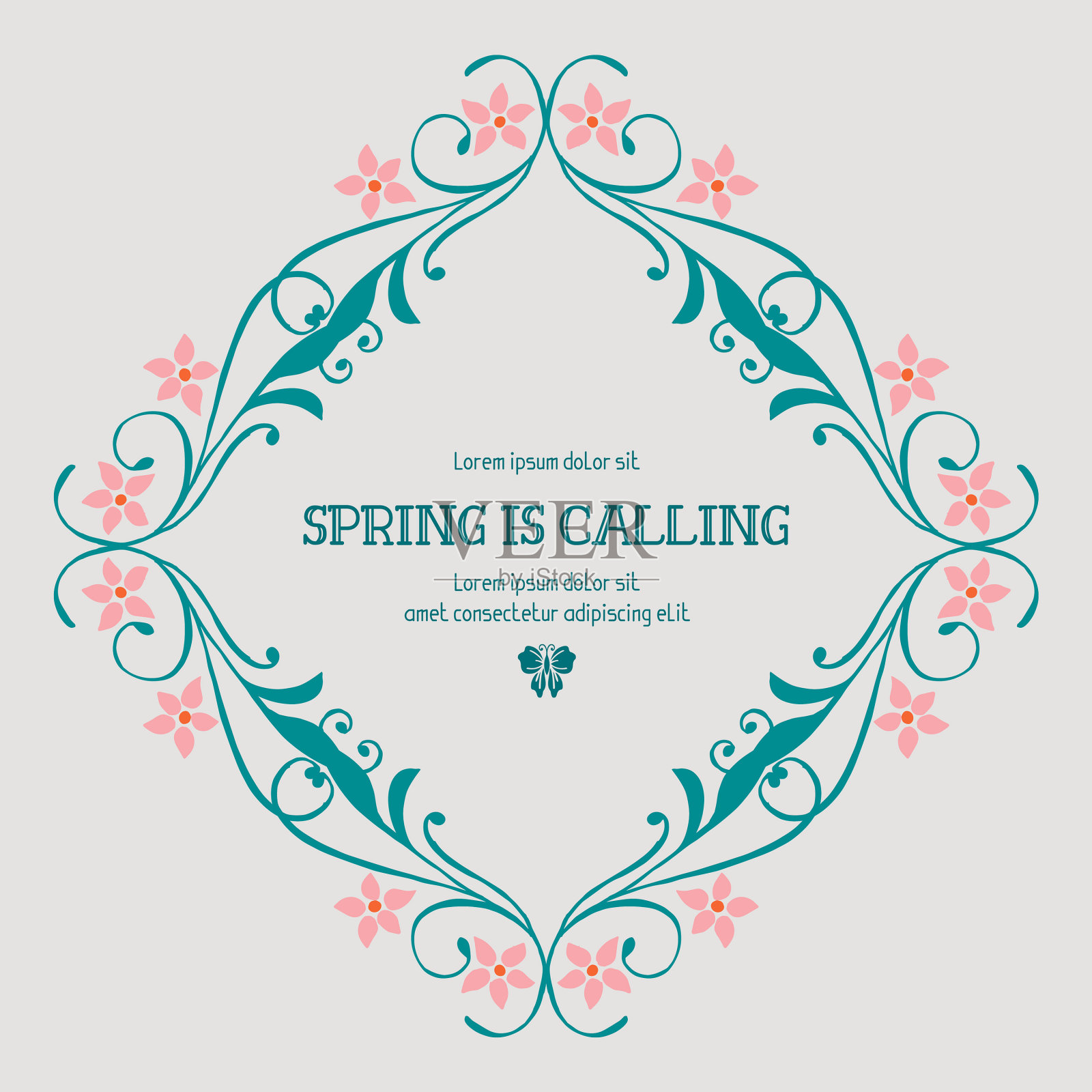 现代春天呼唤贺卡的概念插画图片素材