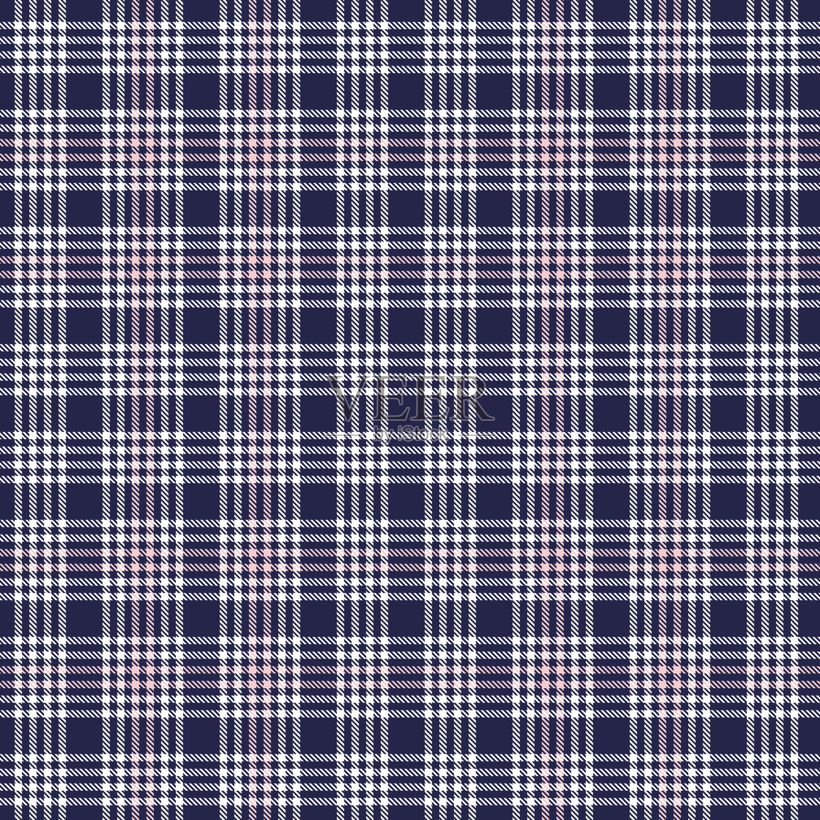 粉红和海军蓝格子格子无缝插画图片素材
