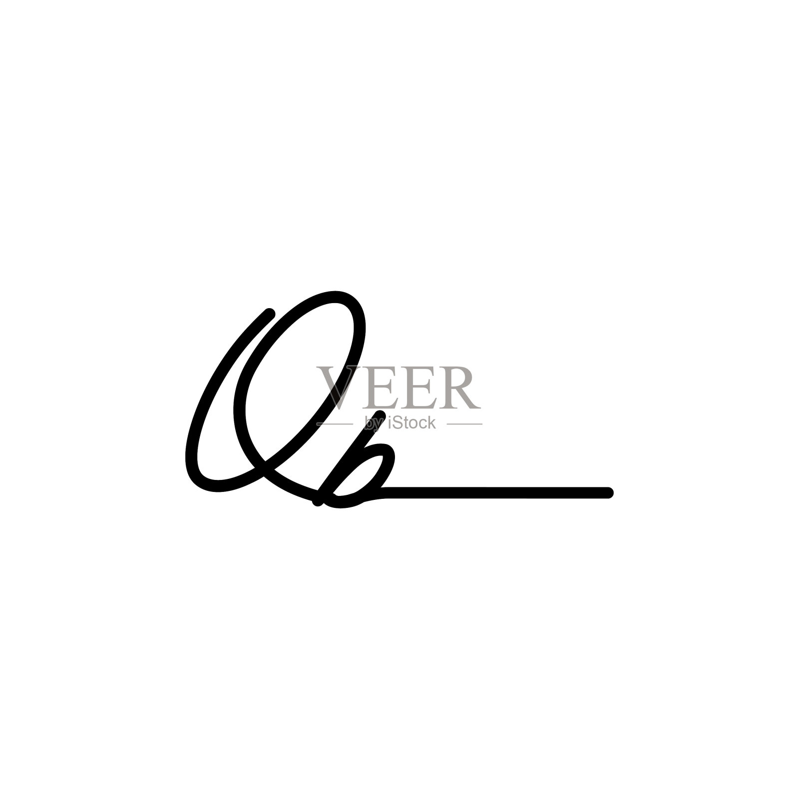 字母qb签名标志模板设计元素图片