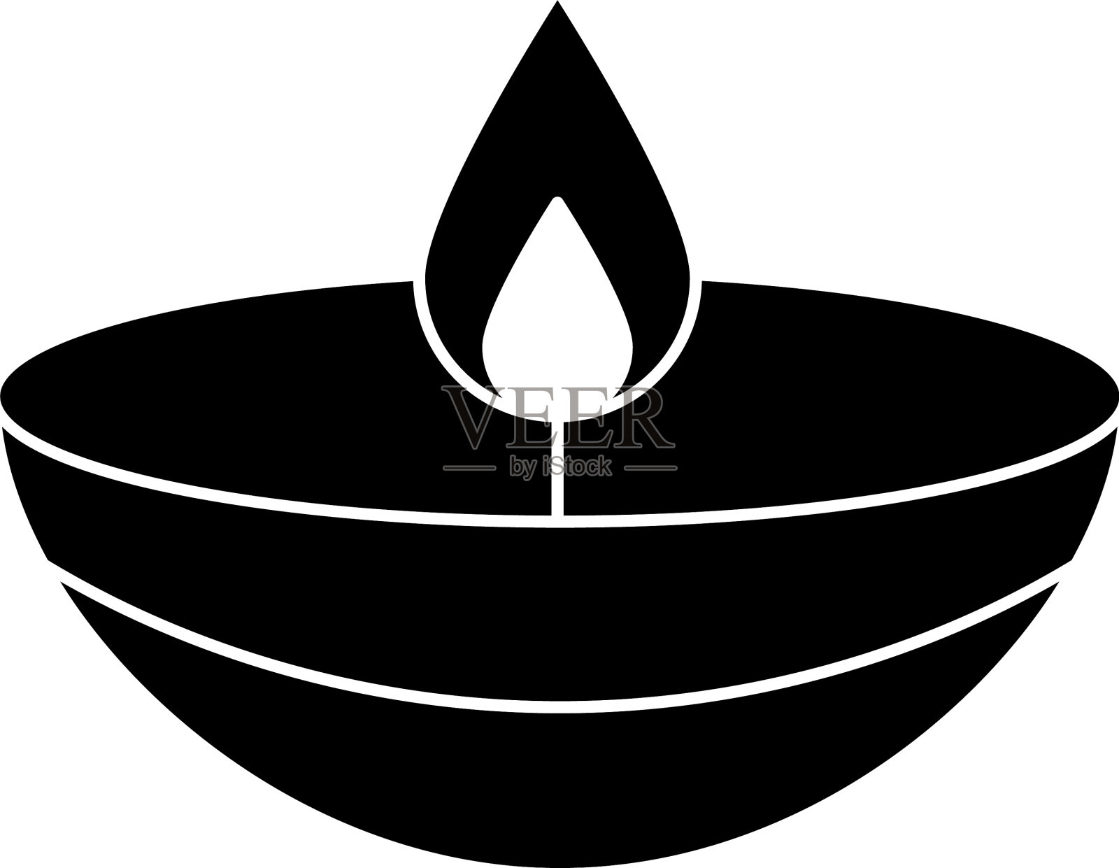 Navratri蜡烛风格剪影图标插画图片素材