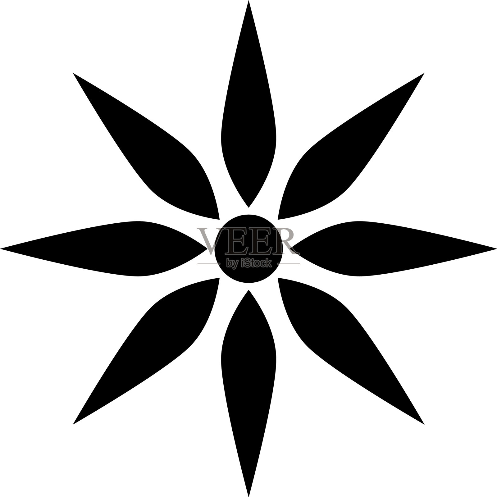 Navratri花剪影风格图标插画图片素材