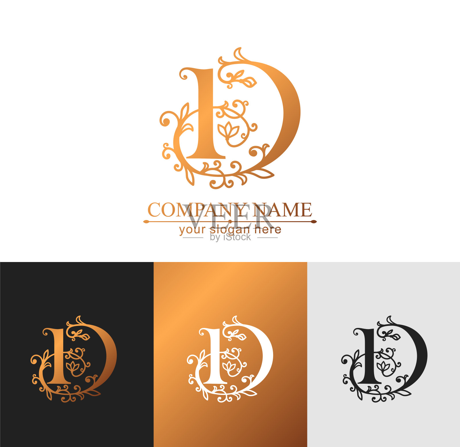 Premium Vector D标志。Monnogram,刻字。精英公司的个人标志或标志。矢量设计。插画图片素材