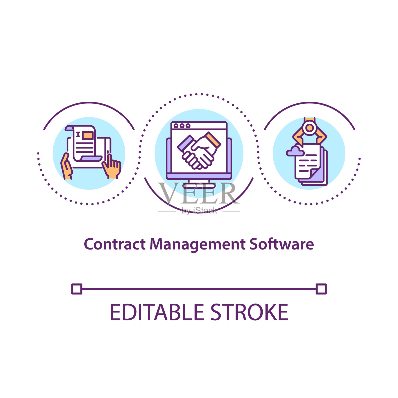 合同管理软件概念图标插画图片素材