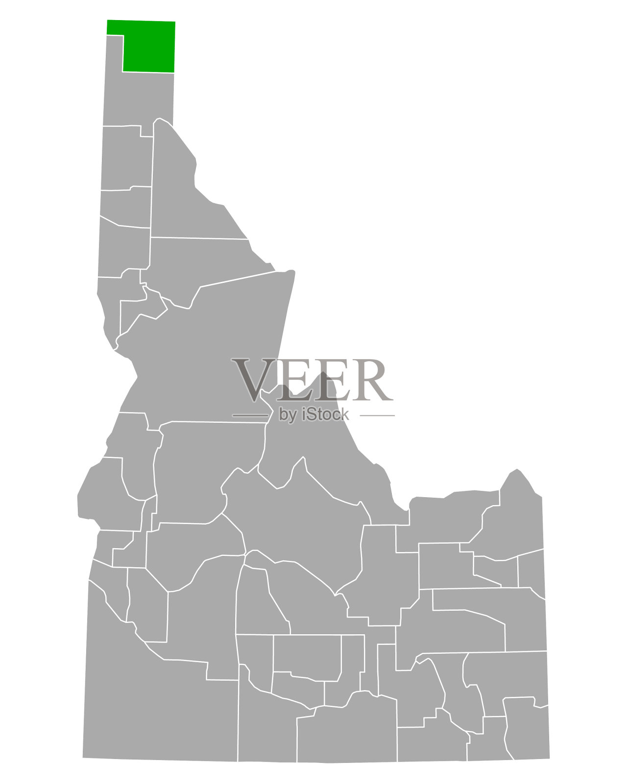 爱达荷州地图边界插画图片素材