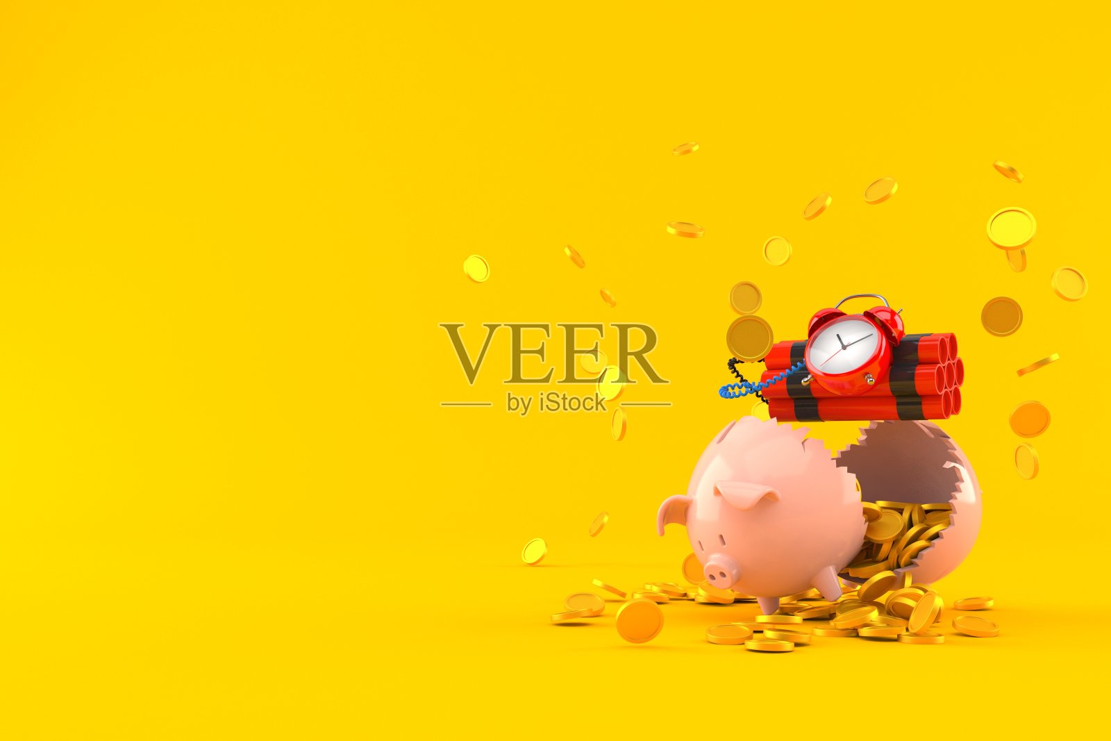 炸药和破储蓄罐照片摄影图片