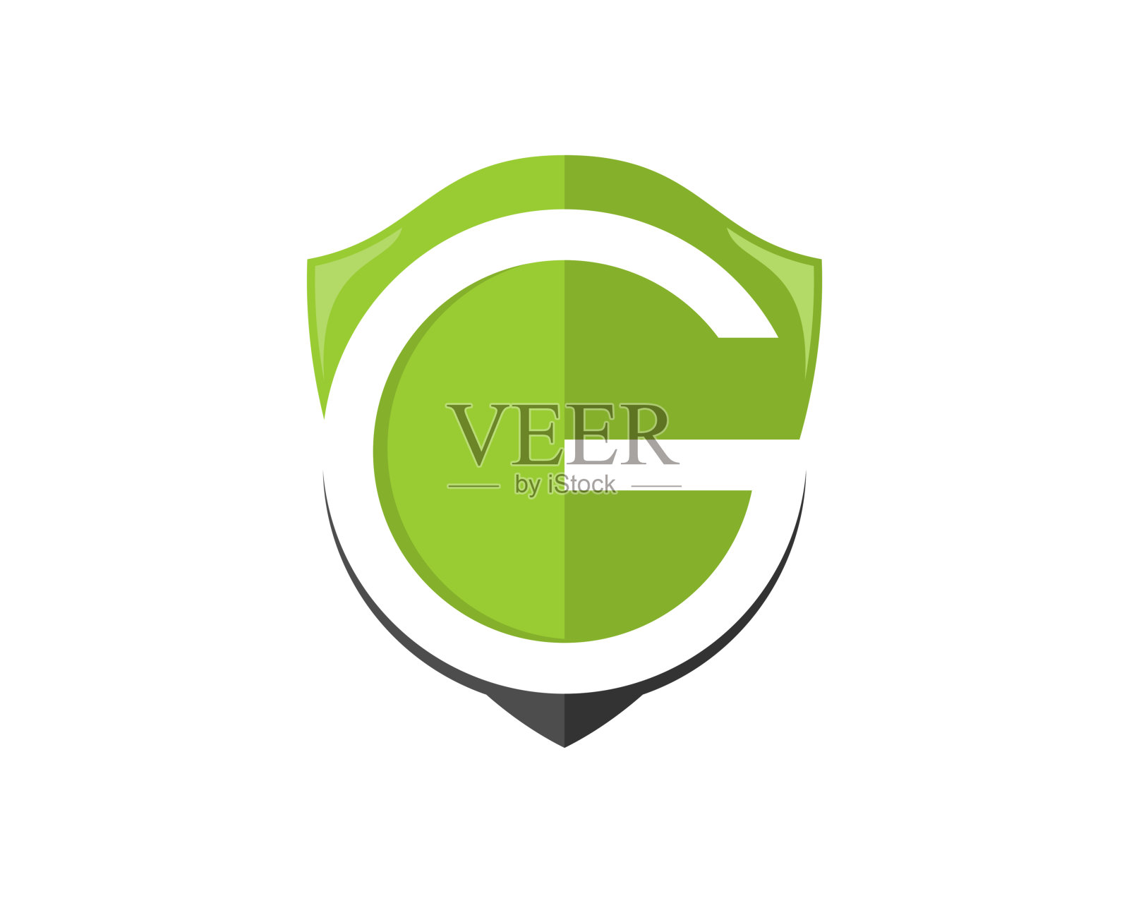 G字母带有绿色屏蔽保护设计元素图片