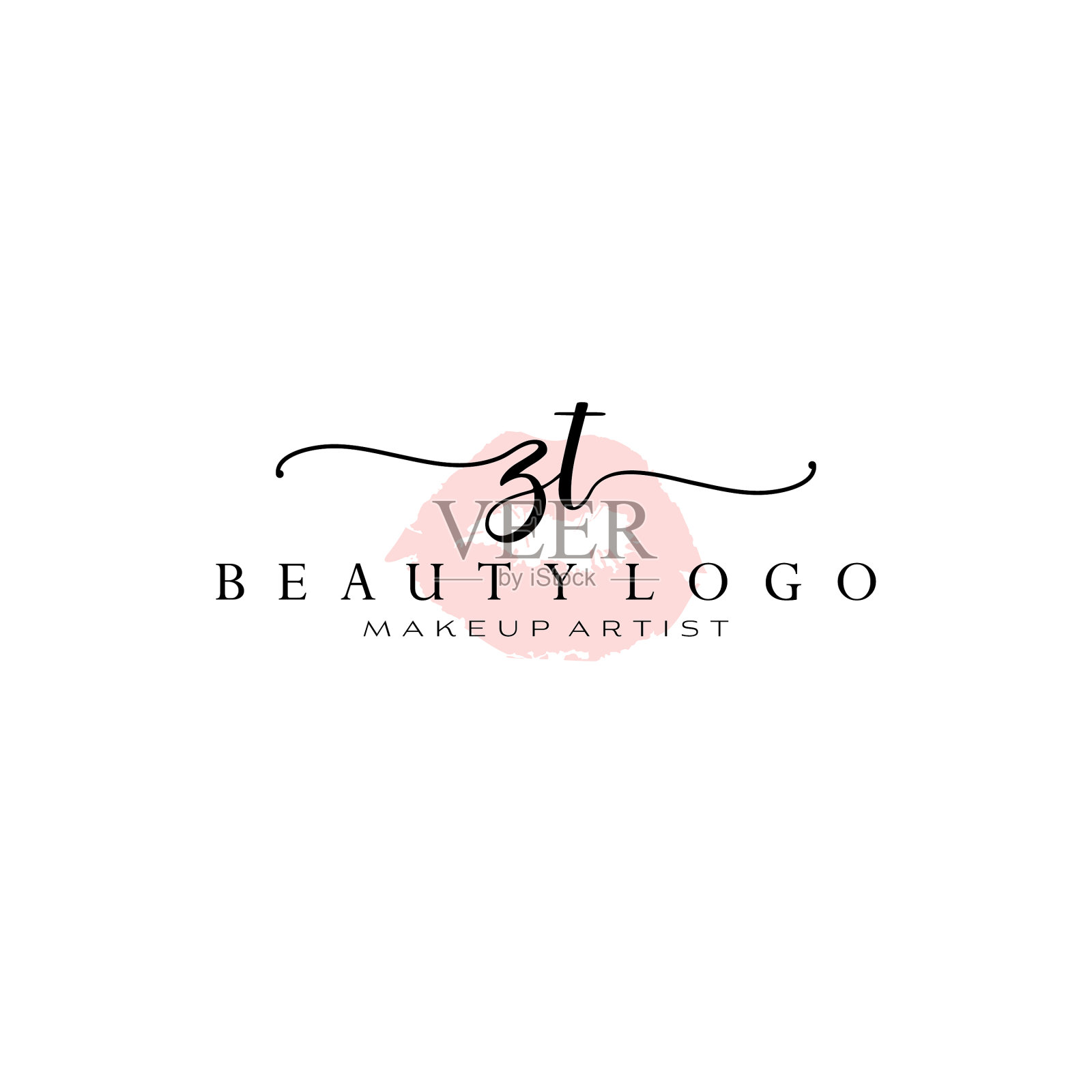 字母zt水彩唇预制标志设计插画图片素材