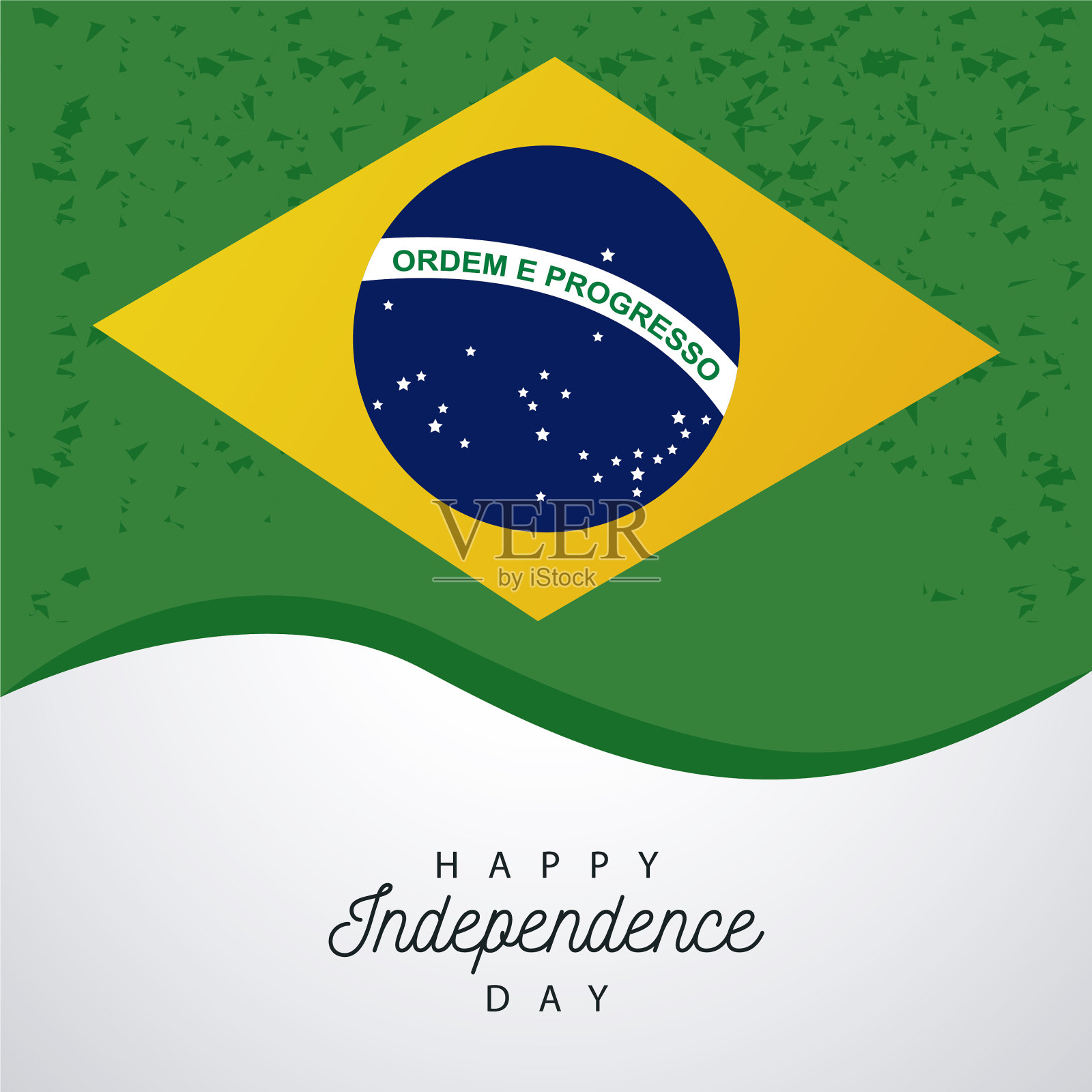 巴西国旗庆祝独立日快乐插画图片素材