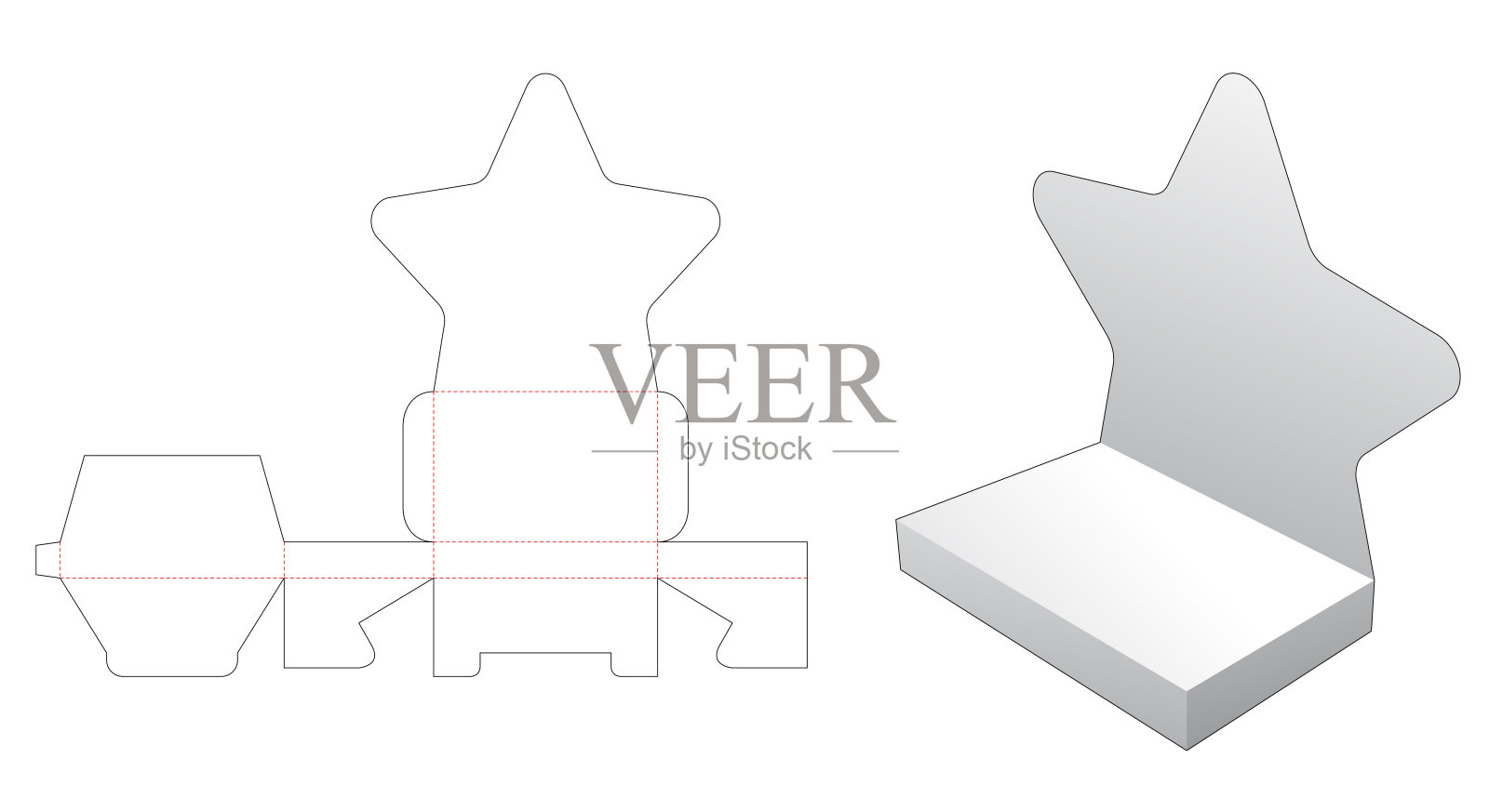 包装盒模切模板插画图片素材