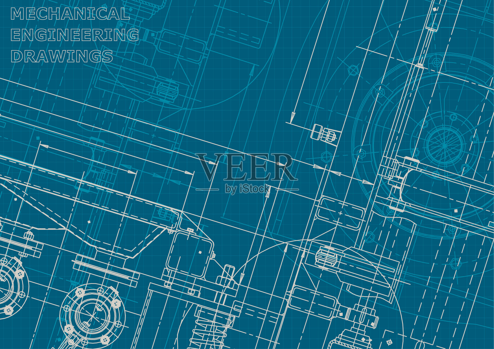 蓝图。企业的风格。仪器制造图纸插画图片素材
