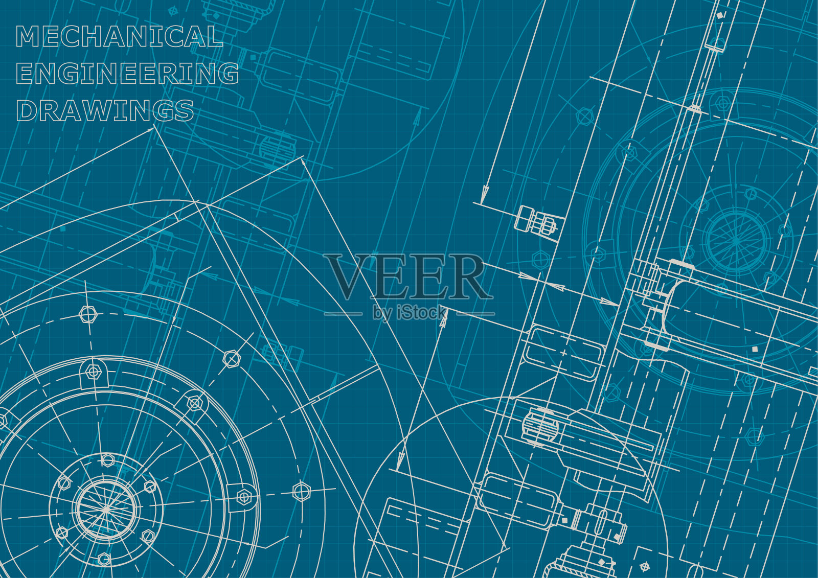 蓝图。企业的风格。仪器制造图纸插画图片素材