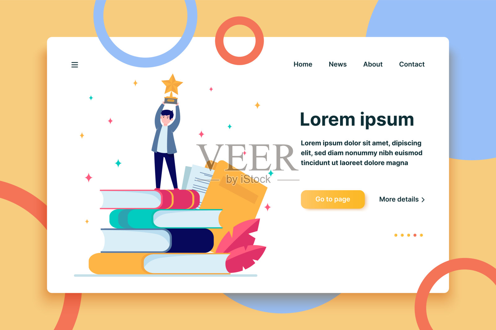 男人获得写作奖插画图片素材