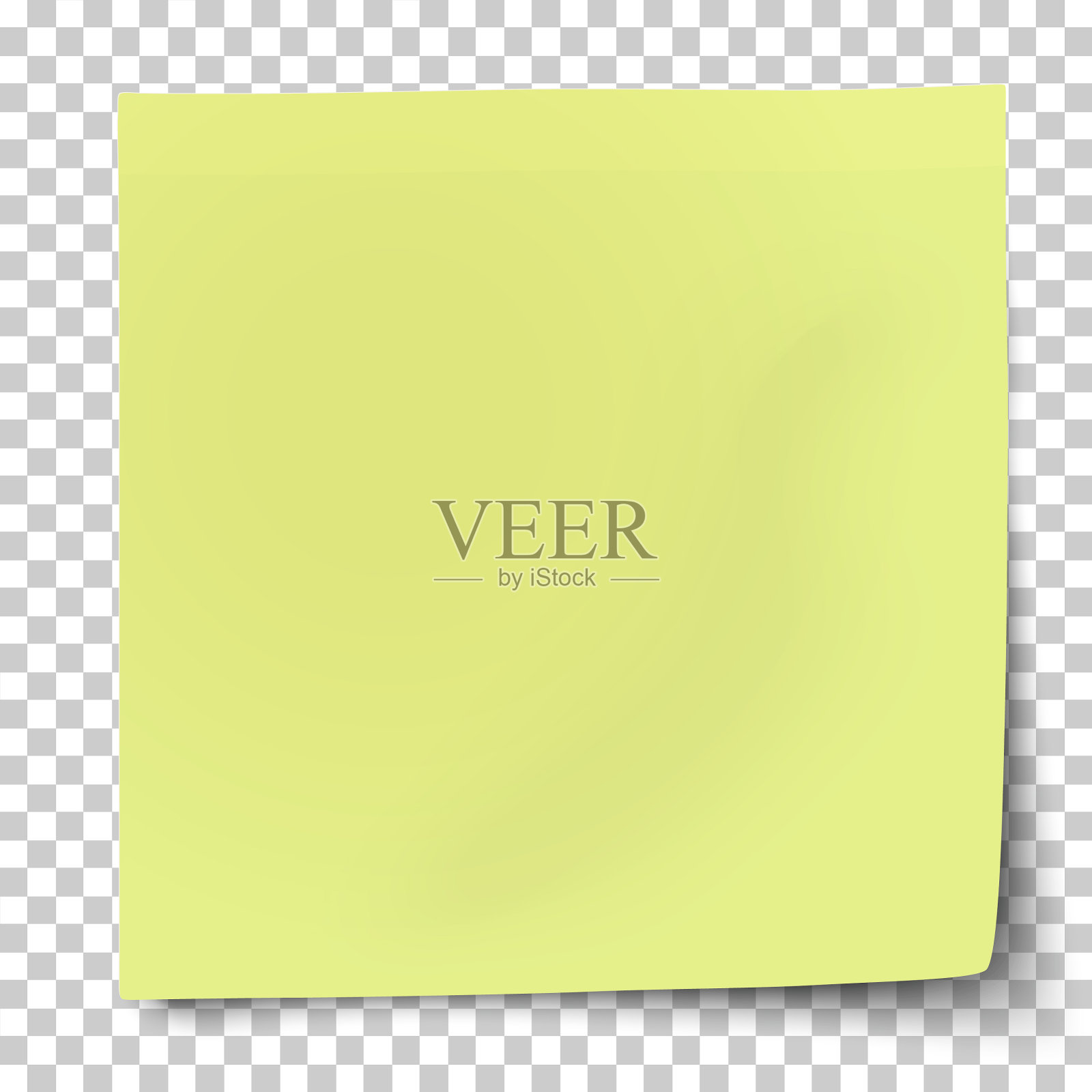 办公室用黄绿纸贴画设计模板素材