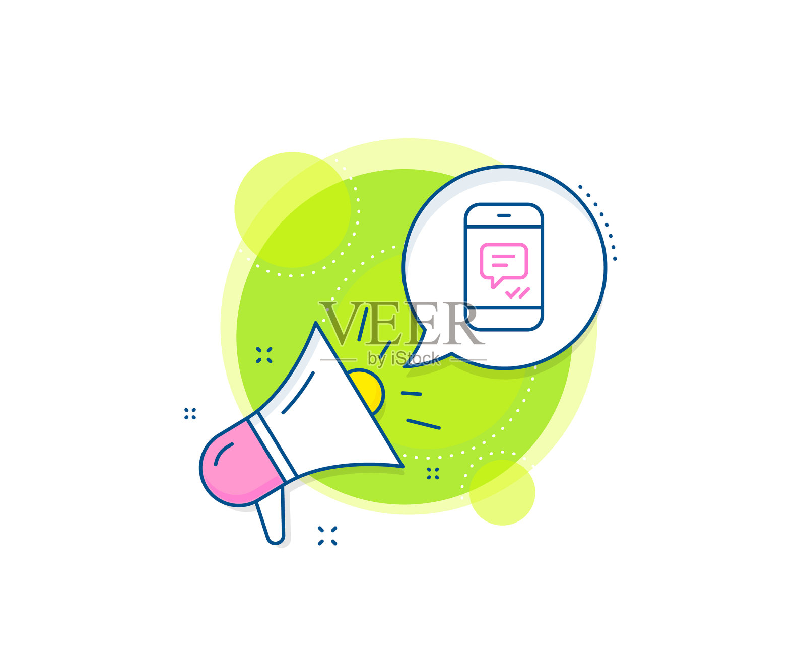 电话留言线图标移动聊天标志设计元素图片