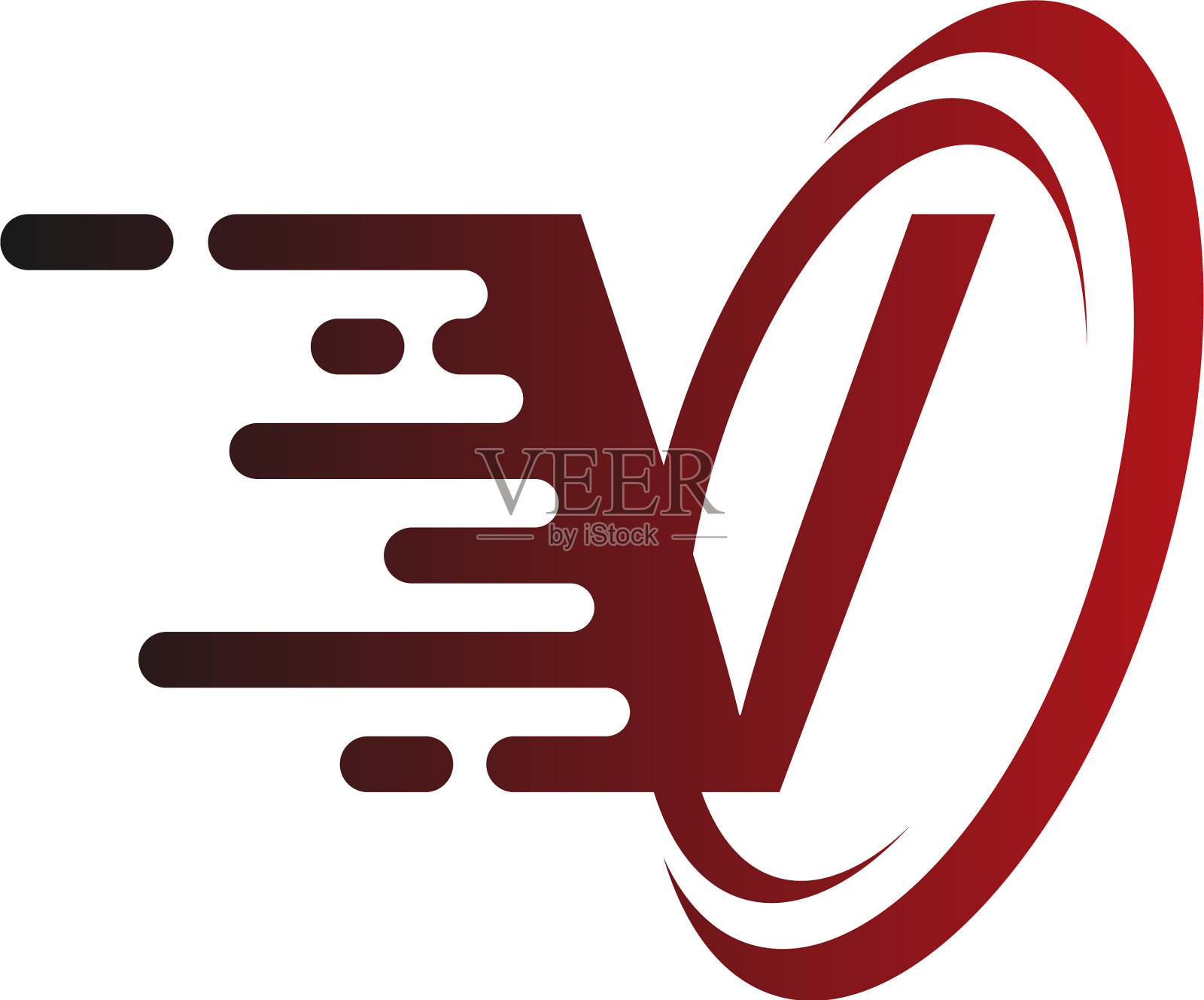 V字母速度圆标志概念字母V图标设计元素图片