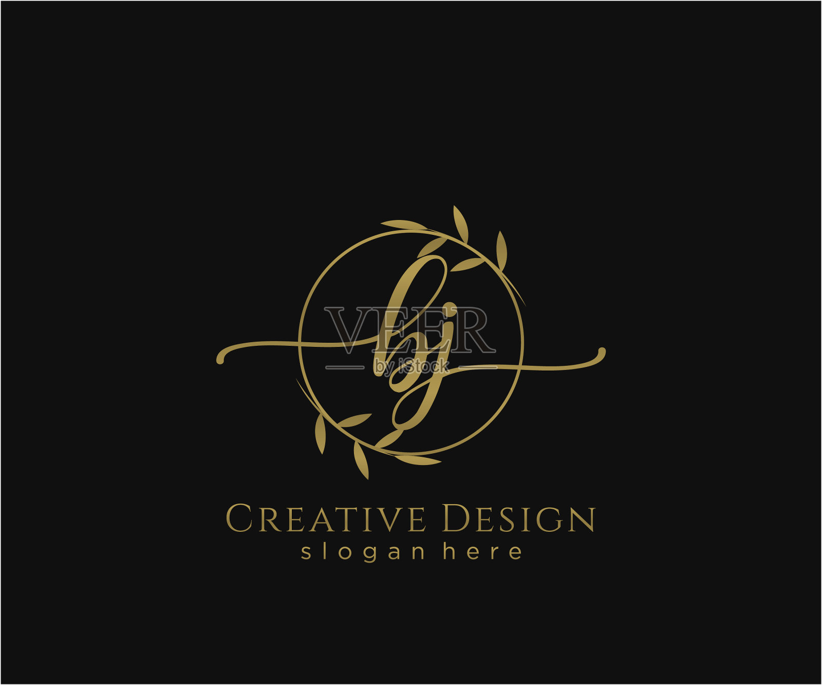 最初bj美丽的字母和优雅的标志设计插画图片素材