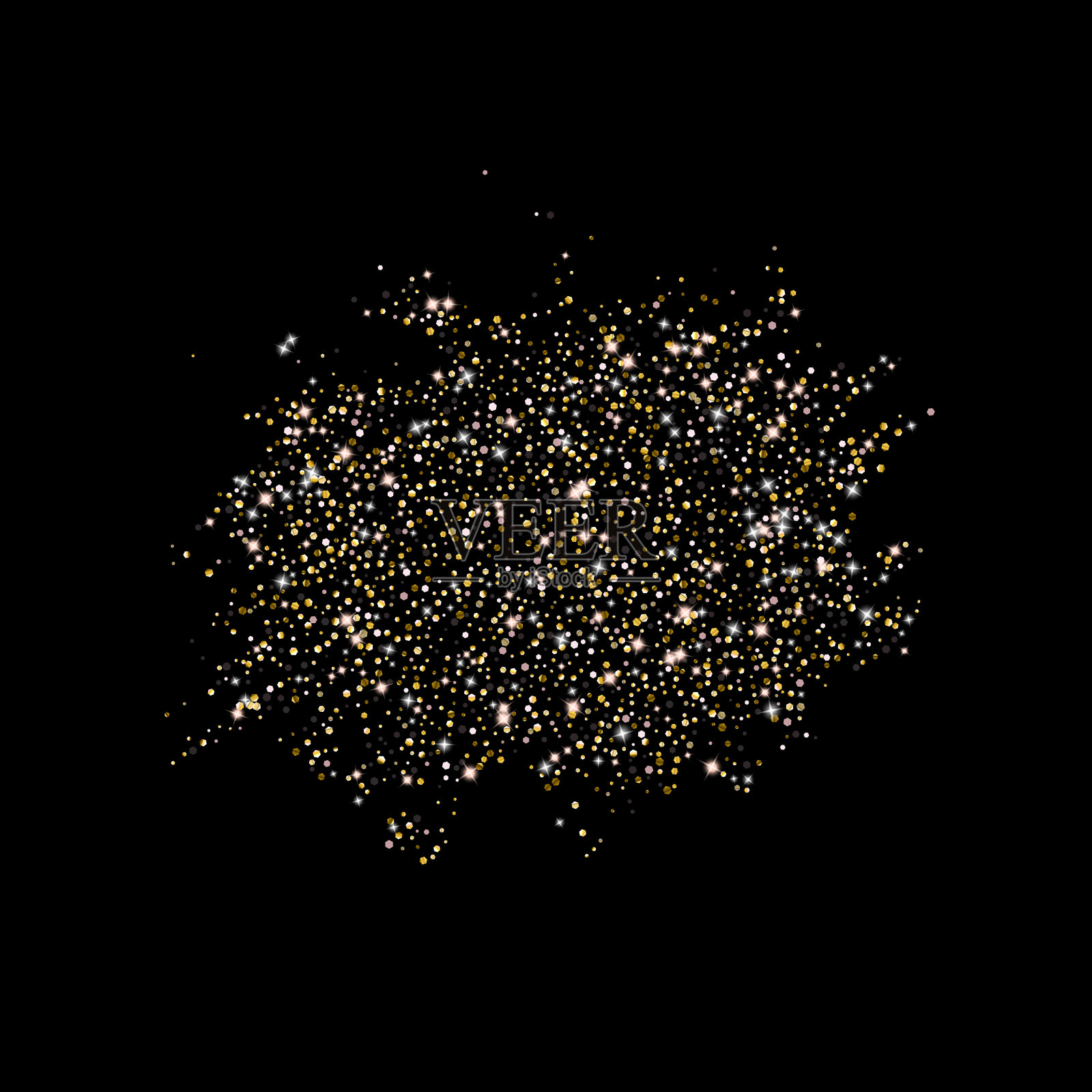 金色闪亮的星星豪华闪亮的五彩纸屑插画图片素材