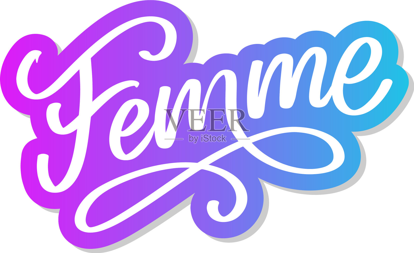 装饰女性文字字母书法插画图片素材