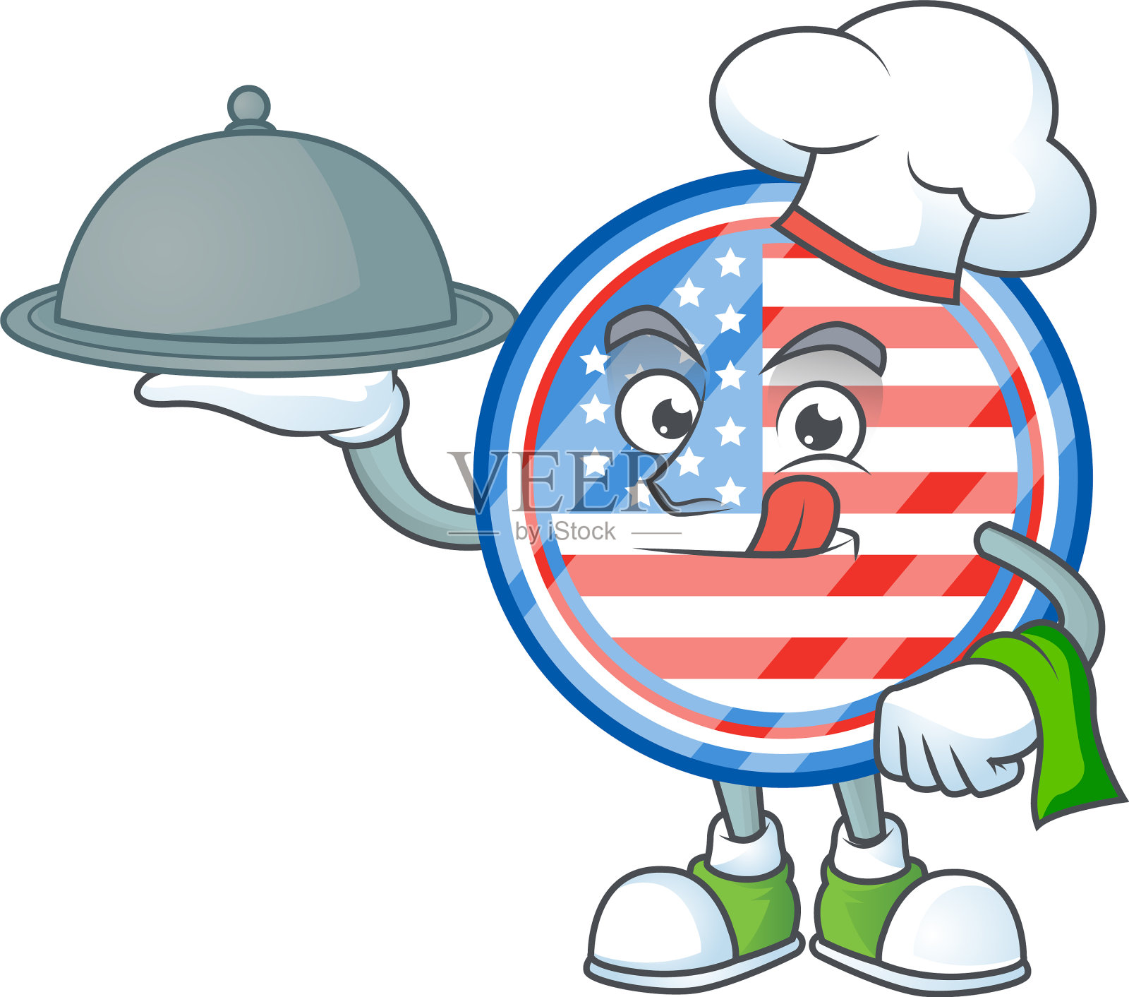 一个图标圈徽章美国作为一个厨师的食物插画图片素材