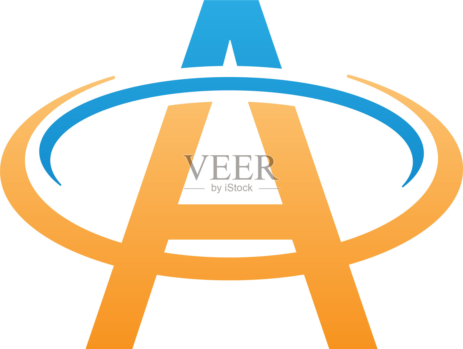 一个字母圆圈标志概念字母一个图标圆圈设计元素图片