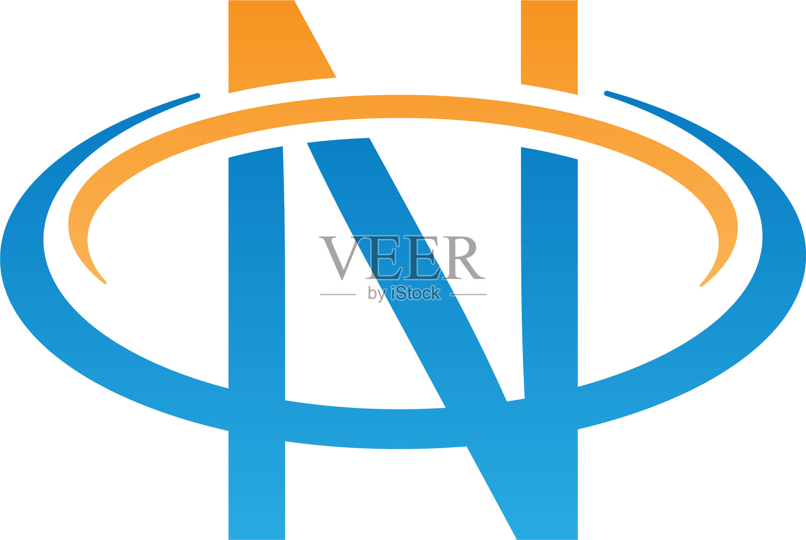 N字母圆标志概念字母N图标圆设计元素图片