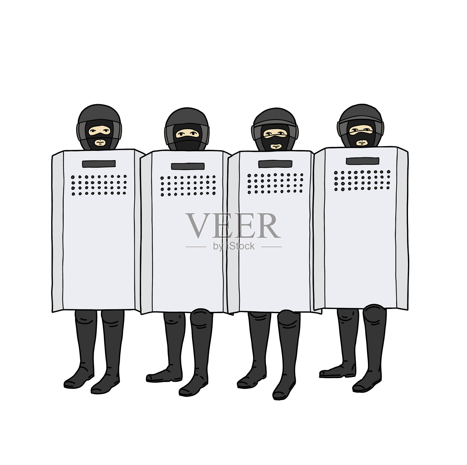 戴头盔、带盾牌的男性士兵散开了设计元素图片