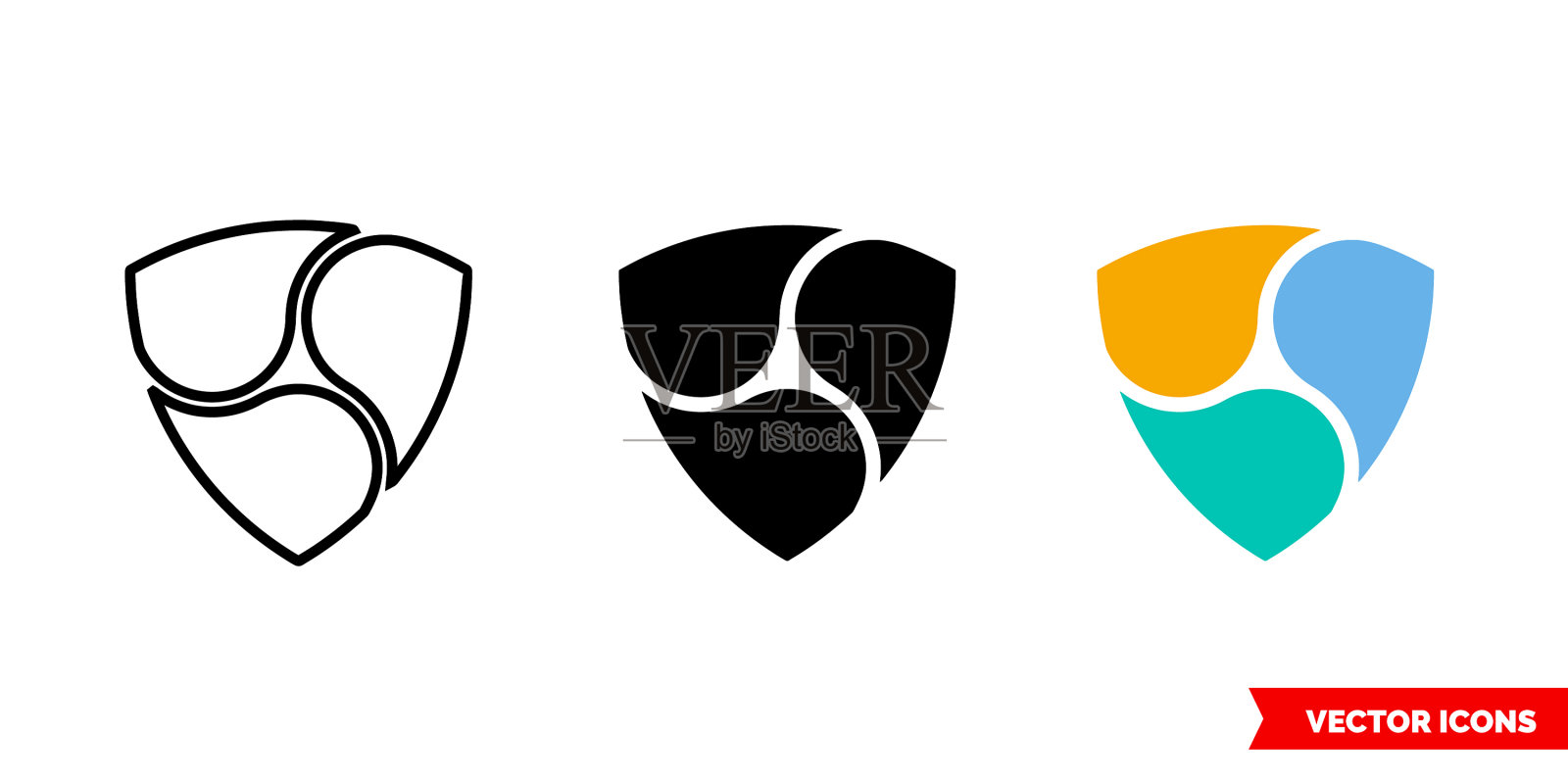 Nem图标3种颜色的黑色和白色图标素材