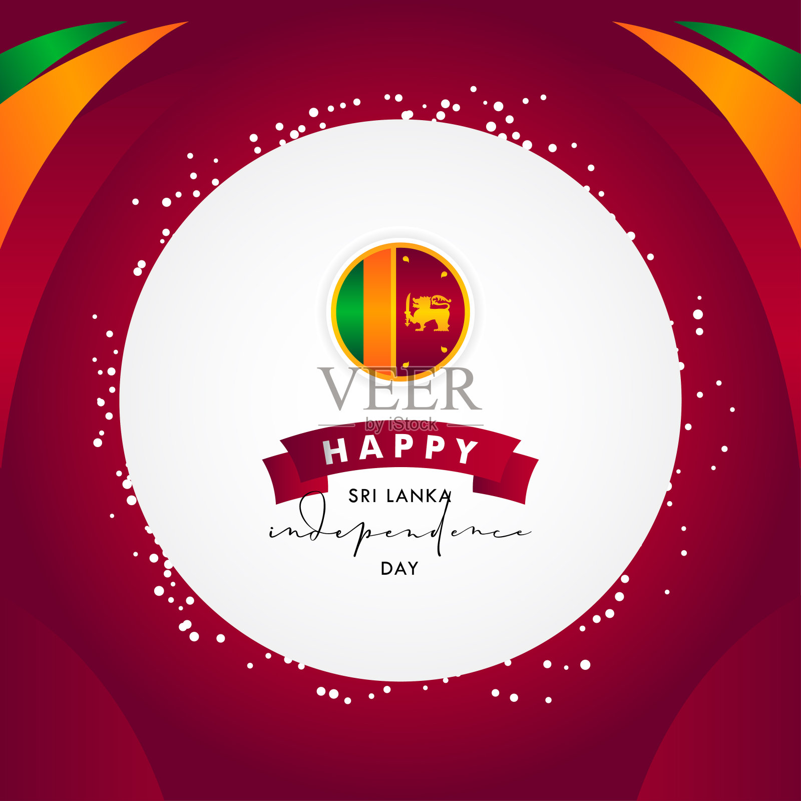 快乐斯里兰卡独立日矢量设计模板背景设计模板素材
