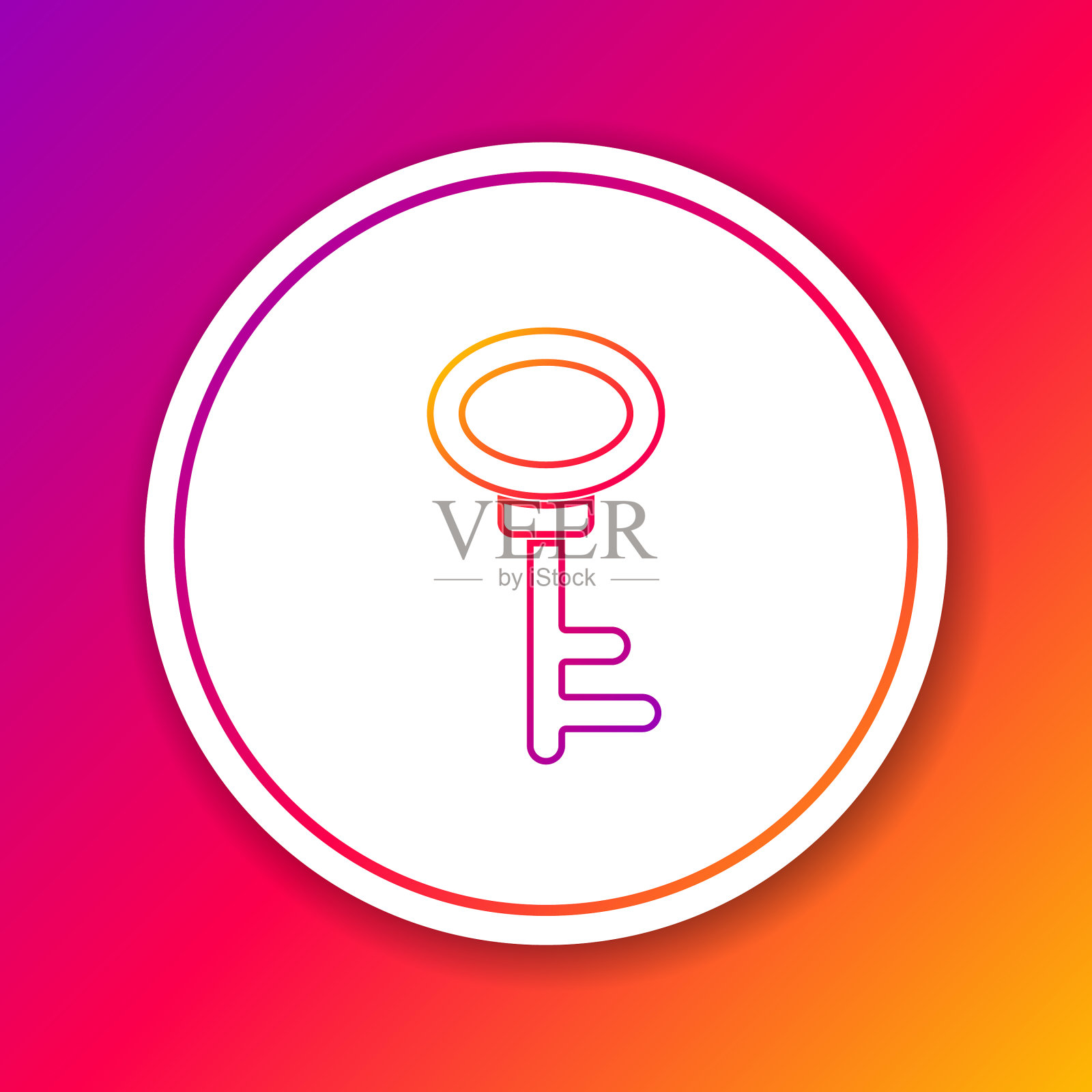 颜色线屋键图标隔离颜色插画图片素材