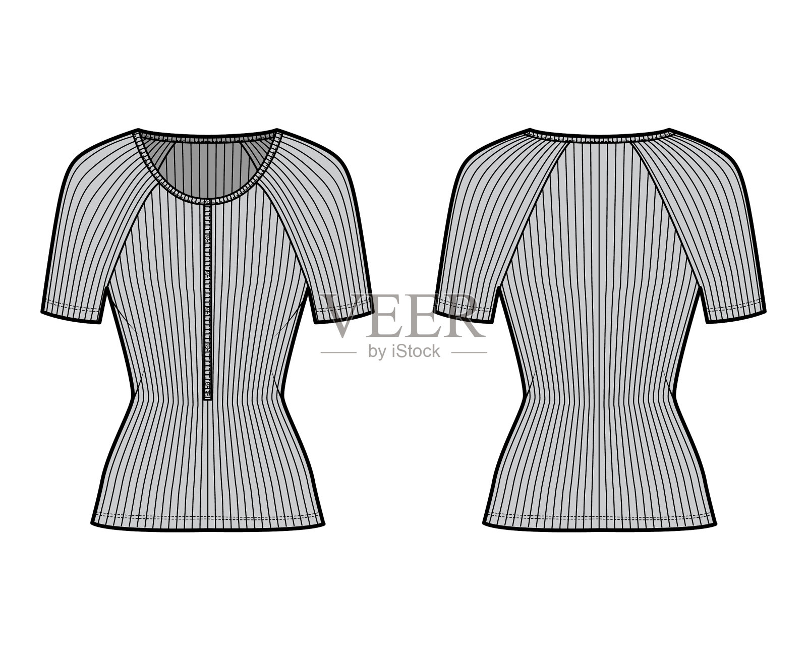 罗纹棉毛衫技术时尚插画图片素材