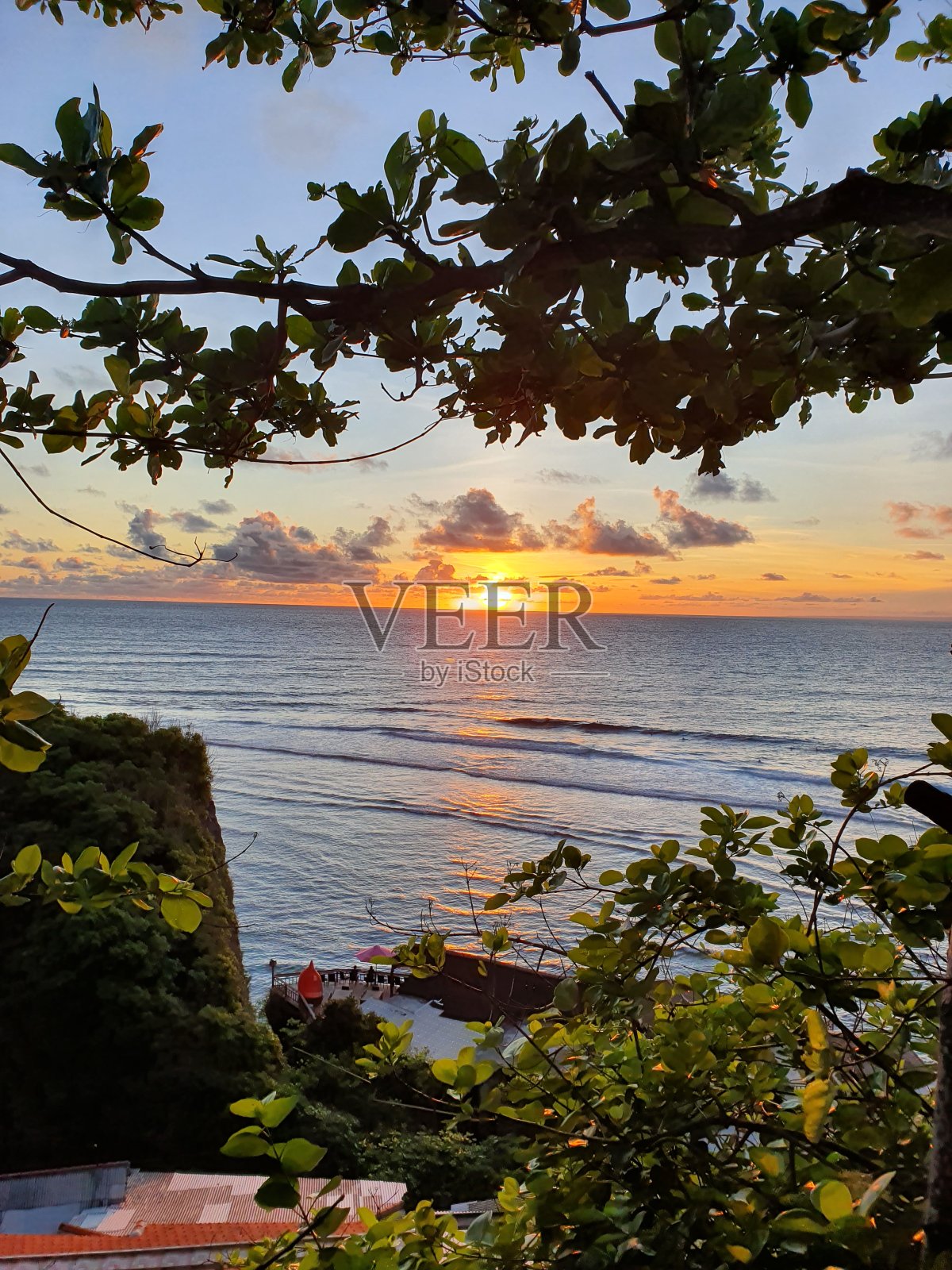 巴厘岛日落照片摄影图片